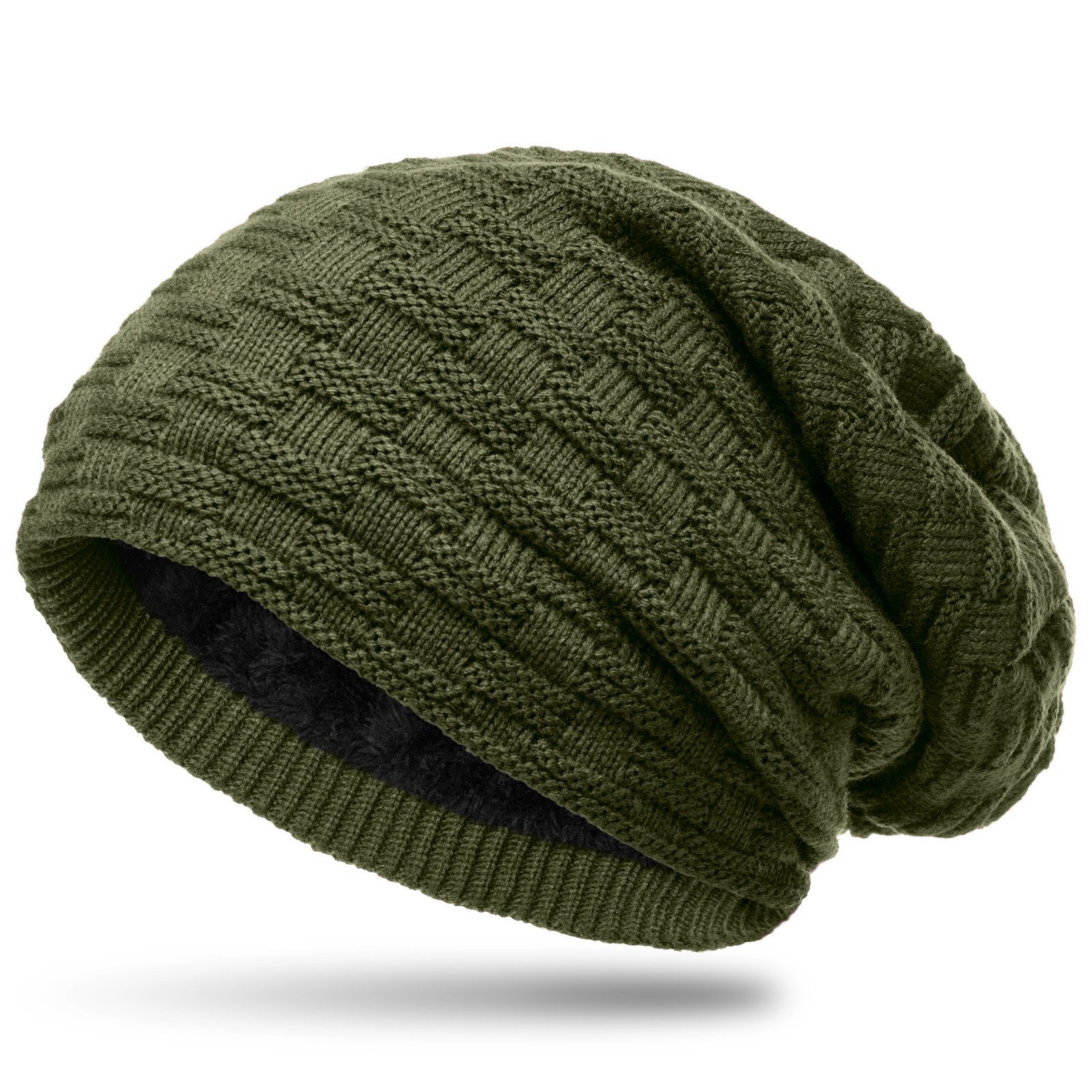 Caspar Beanie MU133 warme Feinstrick Mütze mit weichem Fleece Innenfutter