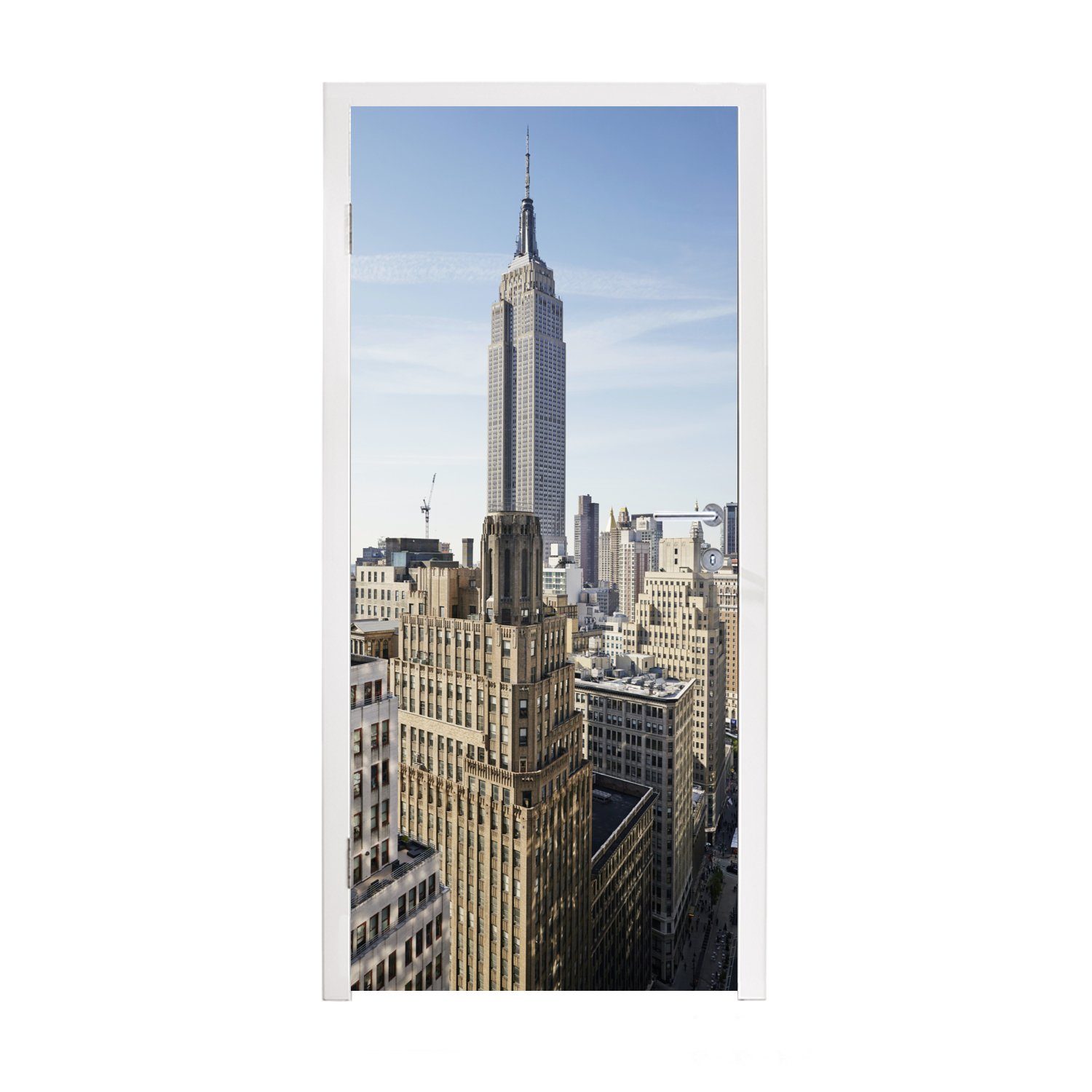 MuchoWow Türtapete New York - Empire State Building - Skyline, Matt, bedruckt, (1 St), Fototapete für Tür, Türaufkleber, 75x205 cm