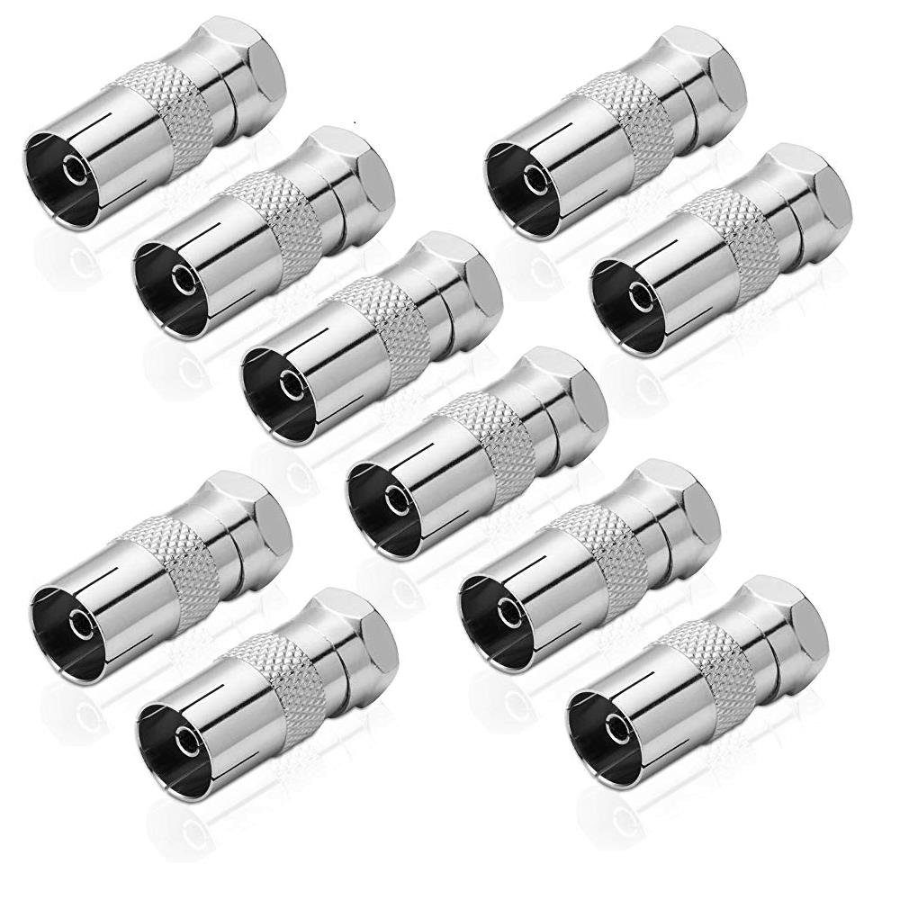 Sdapter F-Stecker / IEC-Koax-Buchse (10 Stück) SAT-Kabel