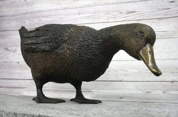 Bronzeskulpturen Skulptur Bronzefigur große stehende Ente