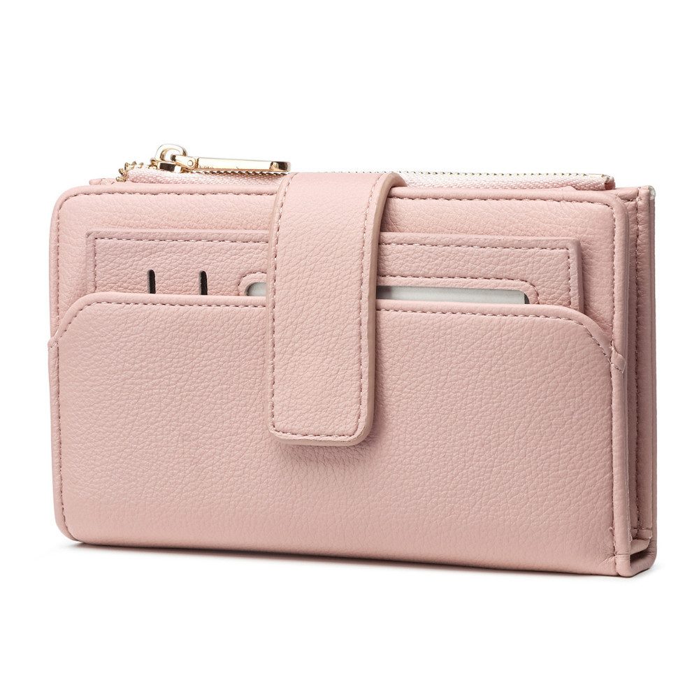 Frentree Geldbörse Damen Portemonnaie RFID Schutz Kartenetui groß, mit Reißverschluss, viel Platz, herausnehmbares Etui & Geschenkbox