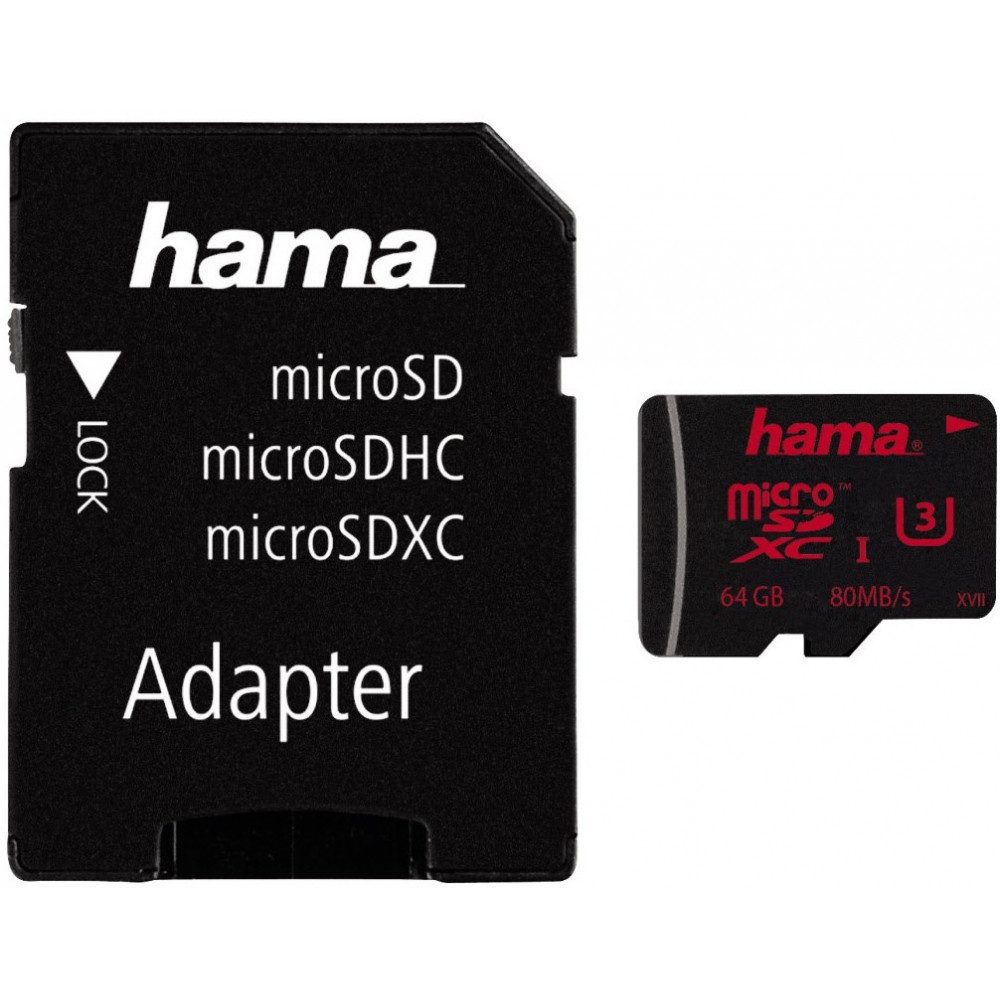 Hama Hama microSDHC 64GB UHS Speed Class 3 Speicherkarte Elektro-Kabel, UHS-I, UHS-I, UHS Speed Class 3