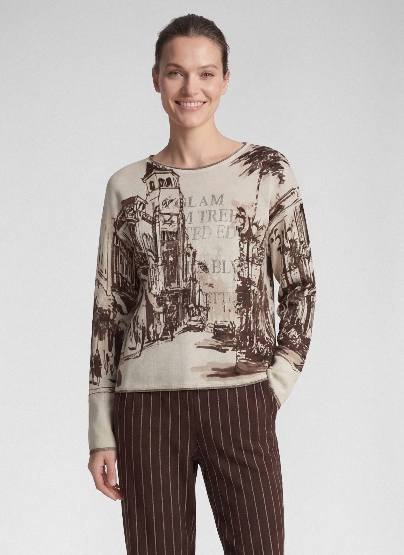 Rabe Strickpullover mit All-Over Print