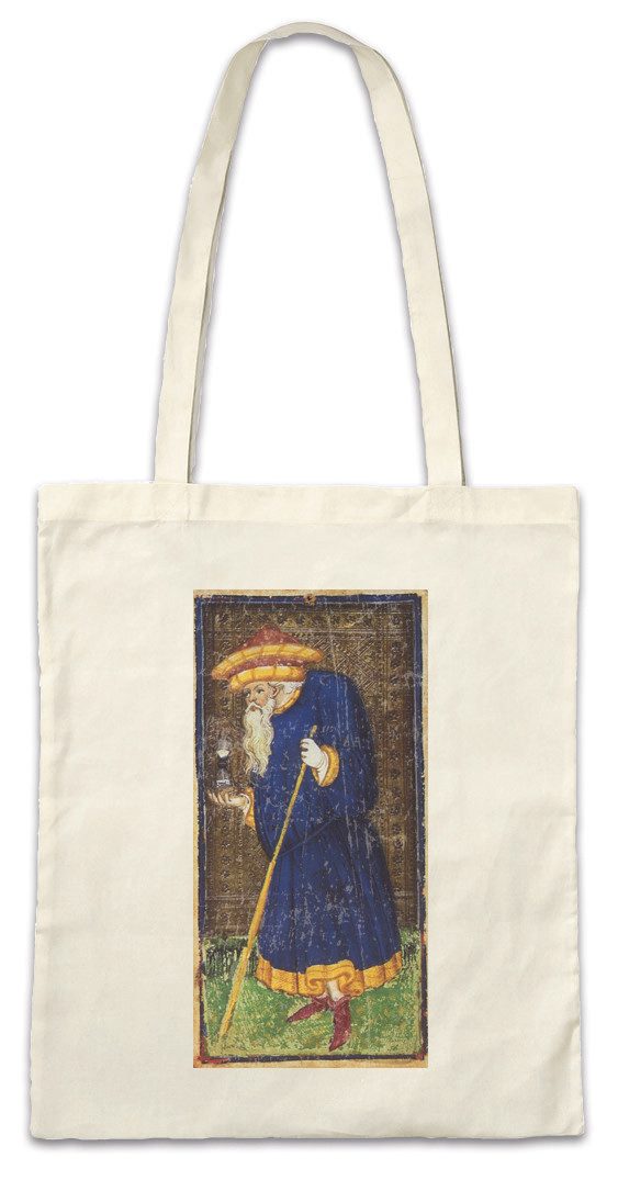 Beuteltasche Tarot Arcanum Hermit Stofftasche Karte Karten Card Voddoo Der Eremit
