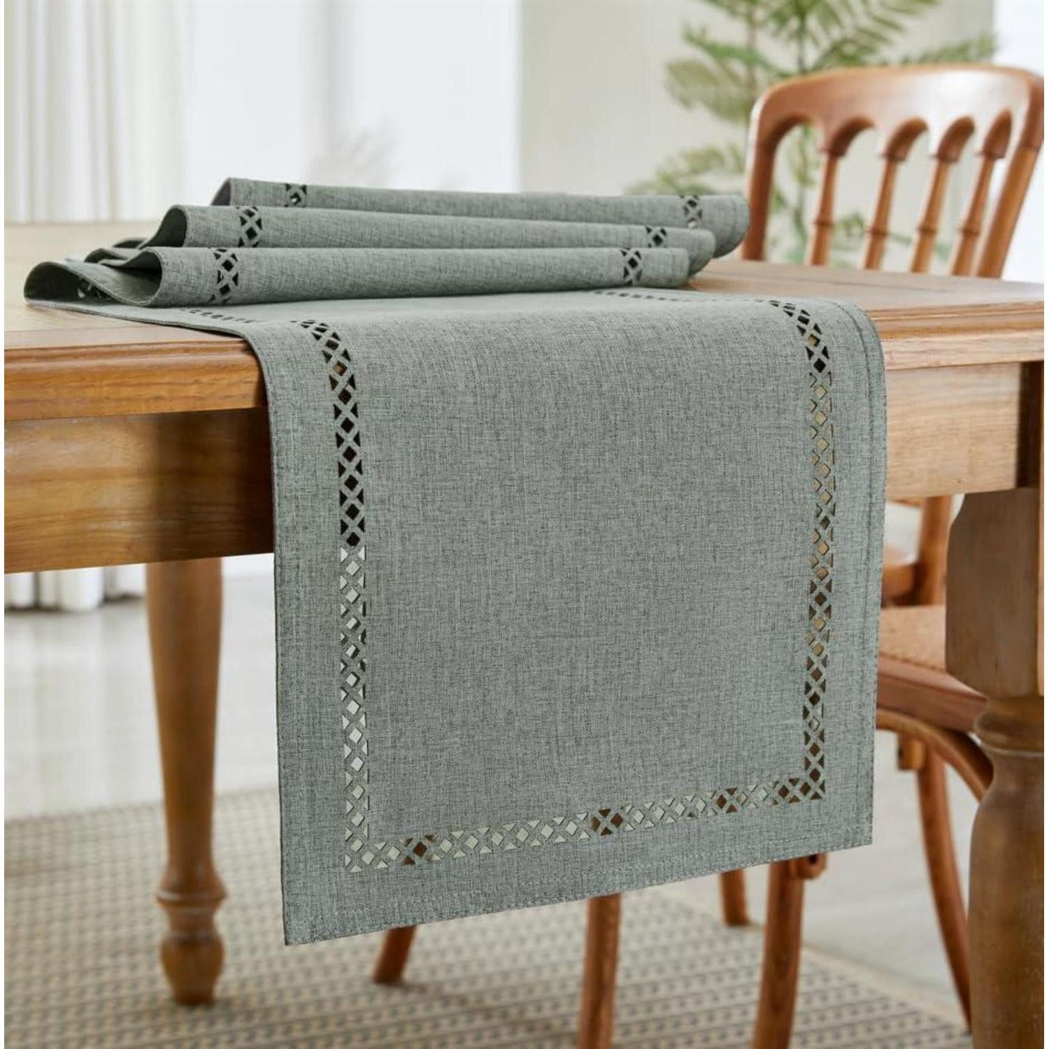 LuxusKollektion Tischläufer Tischläufer Modern Abwaschbar Grau 33x90cm (1-tlg)