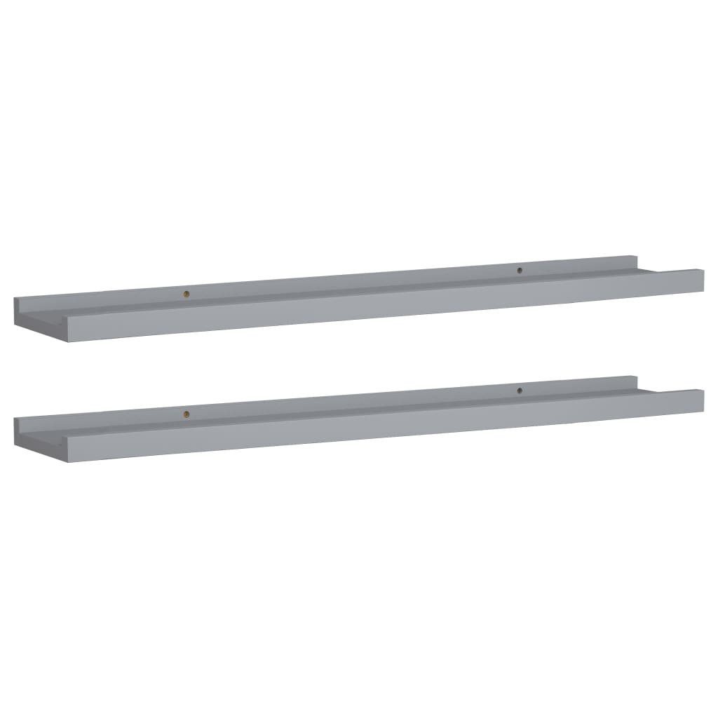 furnicato Wandregal Bilderleisten 2 Stk. Grau 80x9x3 cm MDF, 2-tlg. günstig online kaufen