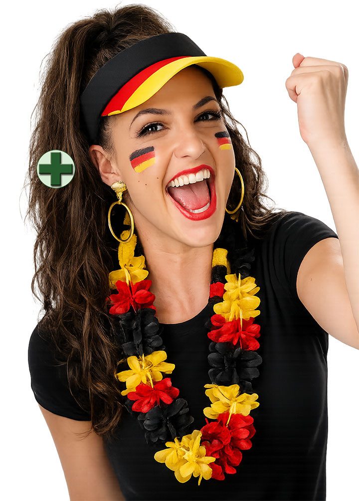 Karneval-Klamotten Kostüm Weltmeisterschaft WM 2026 Sonnenblende Hawaiikette, Deutschland Fan Artikel Fußball Party Supporter Nationalmannschaft