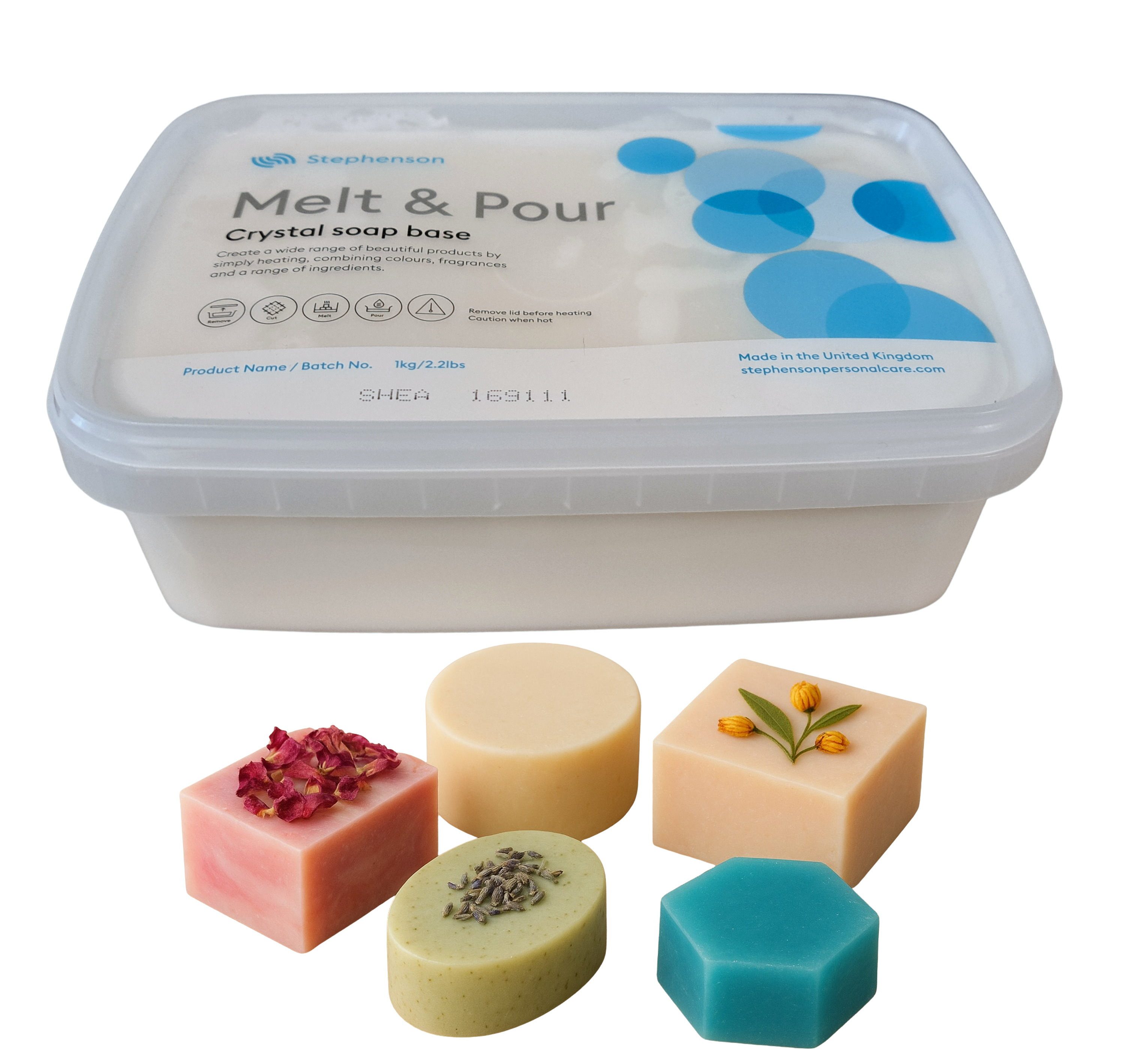 Stephenson Rohseife, Sheabutter Seifenbasis 1kg Мылоherstellung transparent Seife Basis