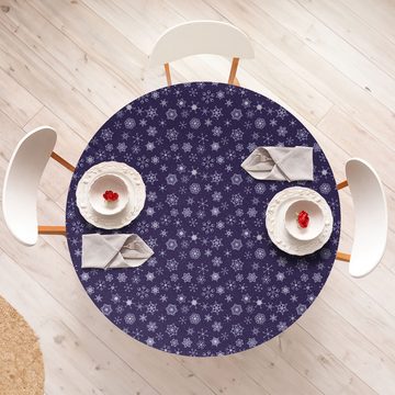 Abakuhaus Tischdecke Rundum-elastische Stofftischdecke, Schneeflocke Lila Monochrome Motive