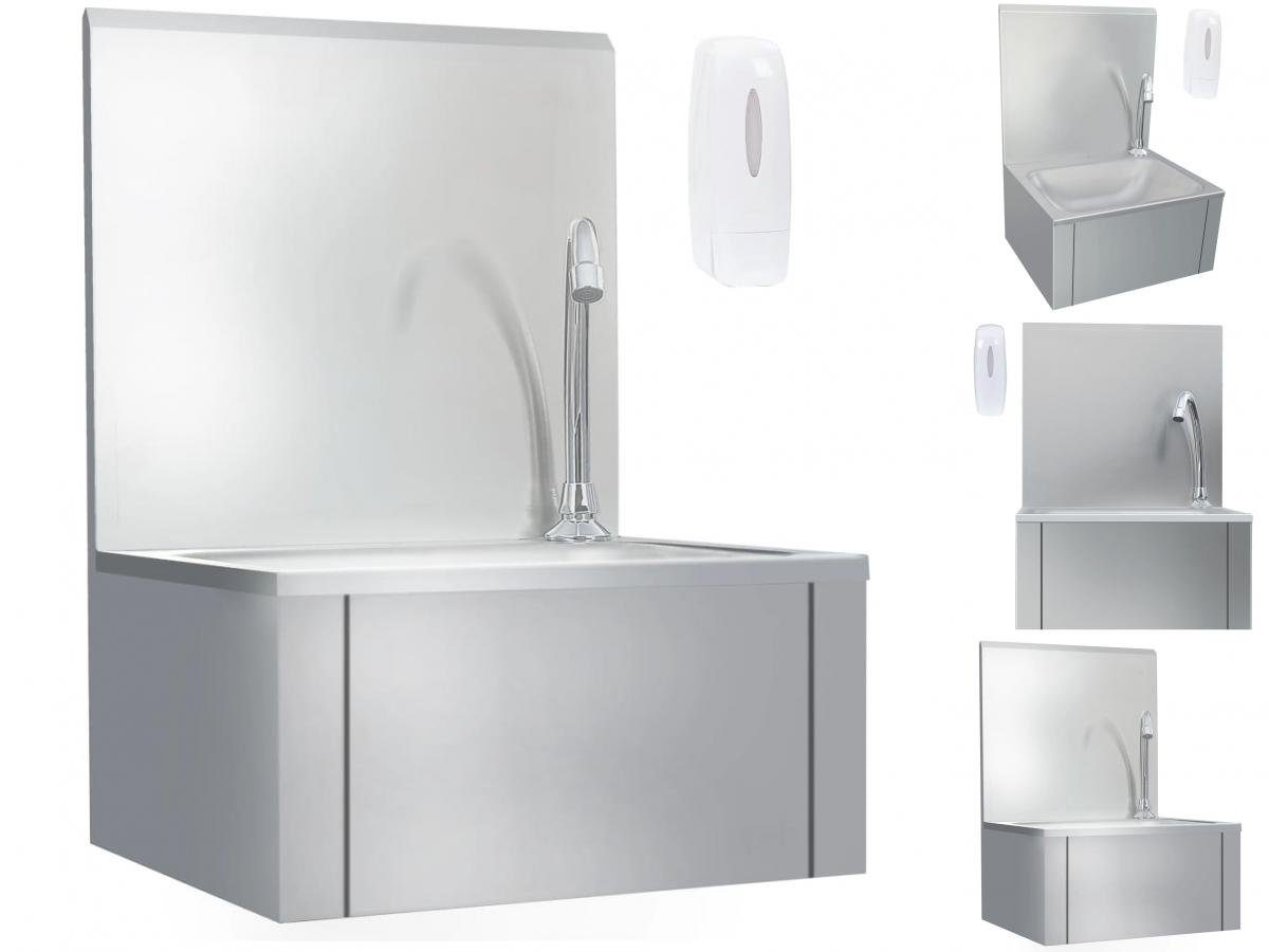 vidaXL Küchenspüle Spüle Küche Spülbecken Handwaschbecken mit Wasserhahn und Seifenspende, 40/34 cm