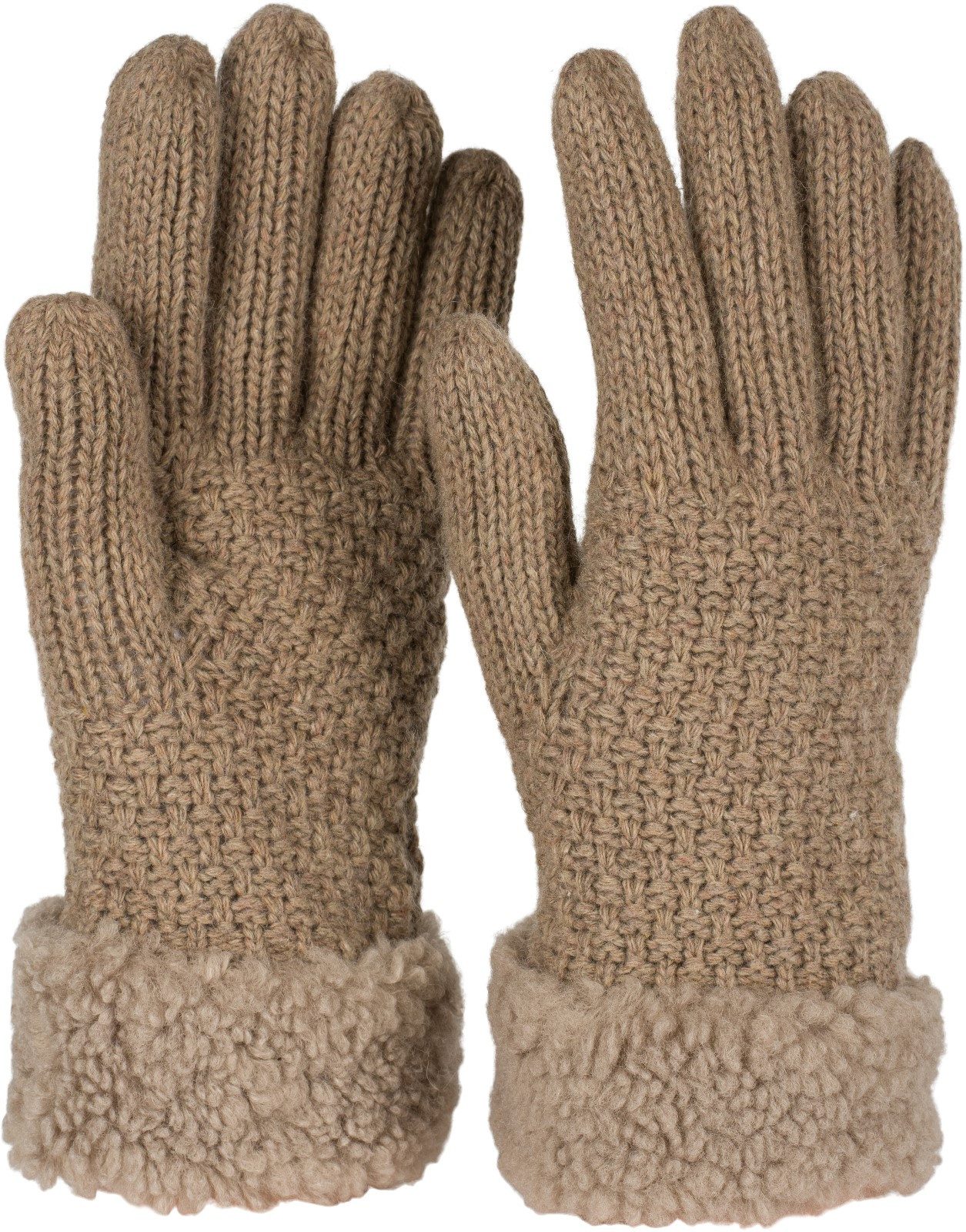 Strickhandschuhe Strickhandschuhe mit Perlmuster und Fleece