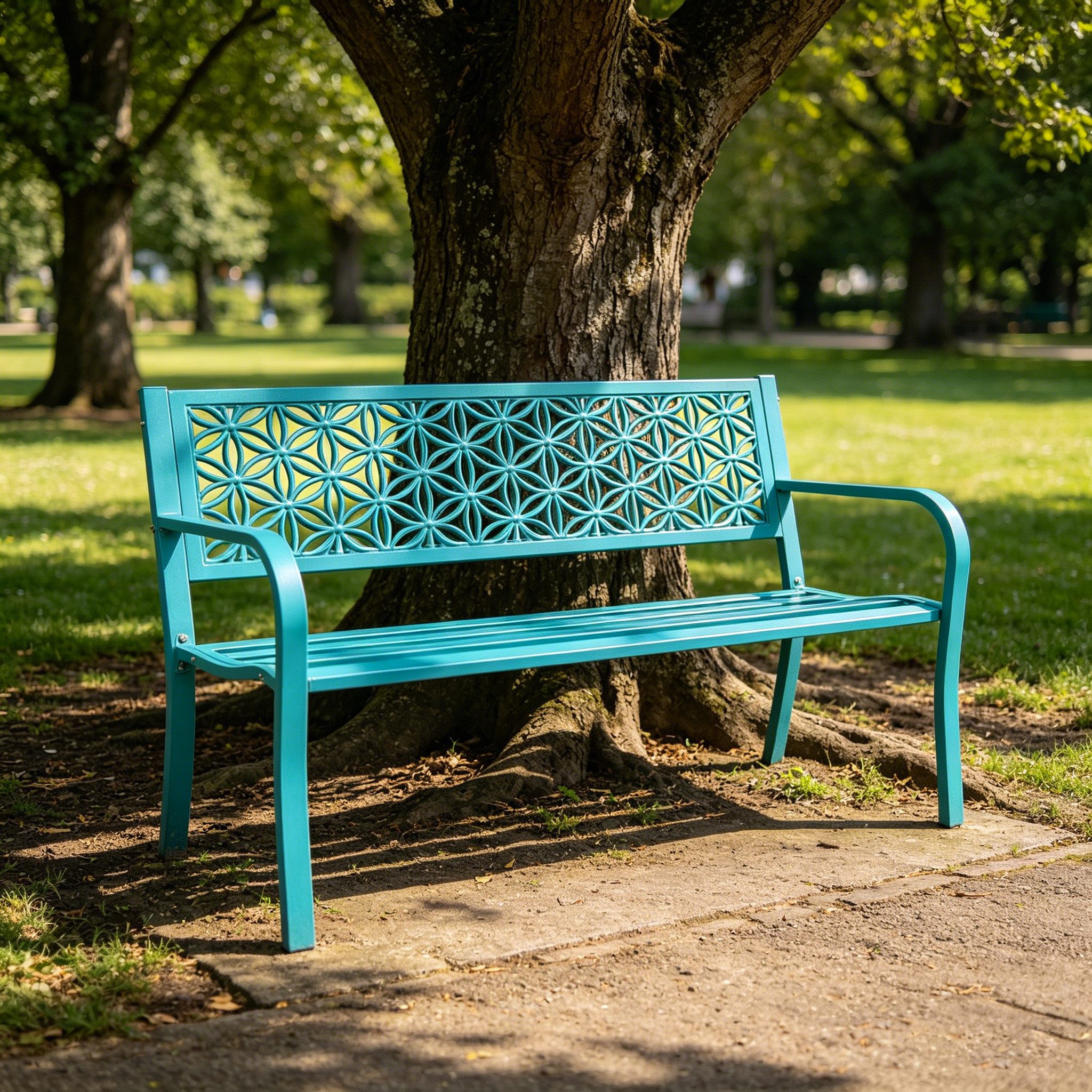 LEADZM Gartenlounge-Bank Gartenbank, Eisenbank, Sitzbank für 2 Personen