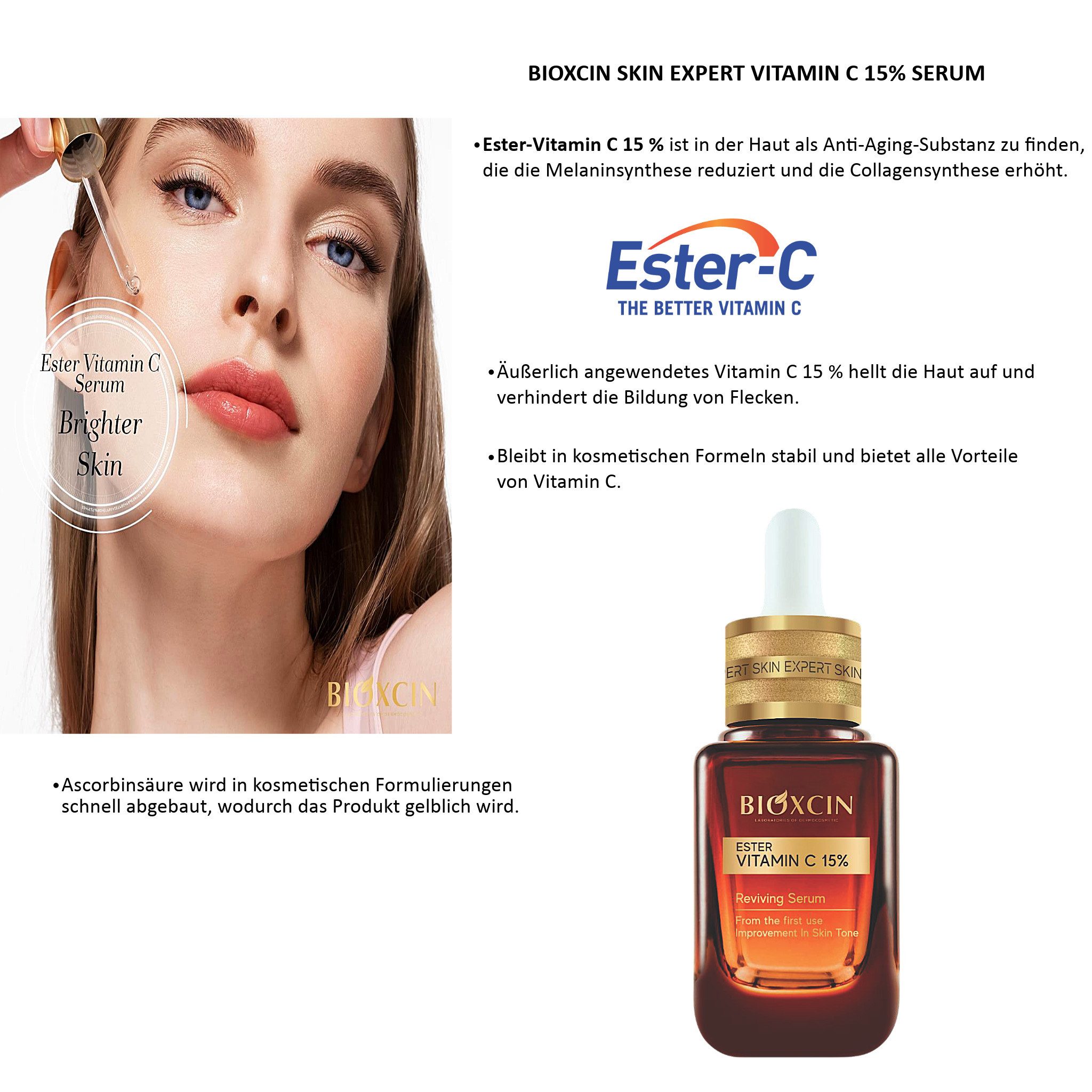 Bioxcin Gesichtsserum Bioxcin Vitamin C Ester,Niacinamide - Revitalisierendes Serum 30 ml