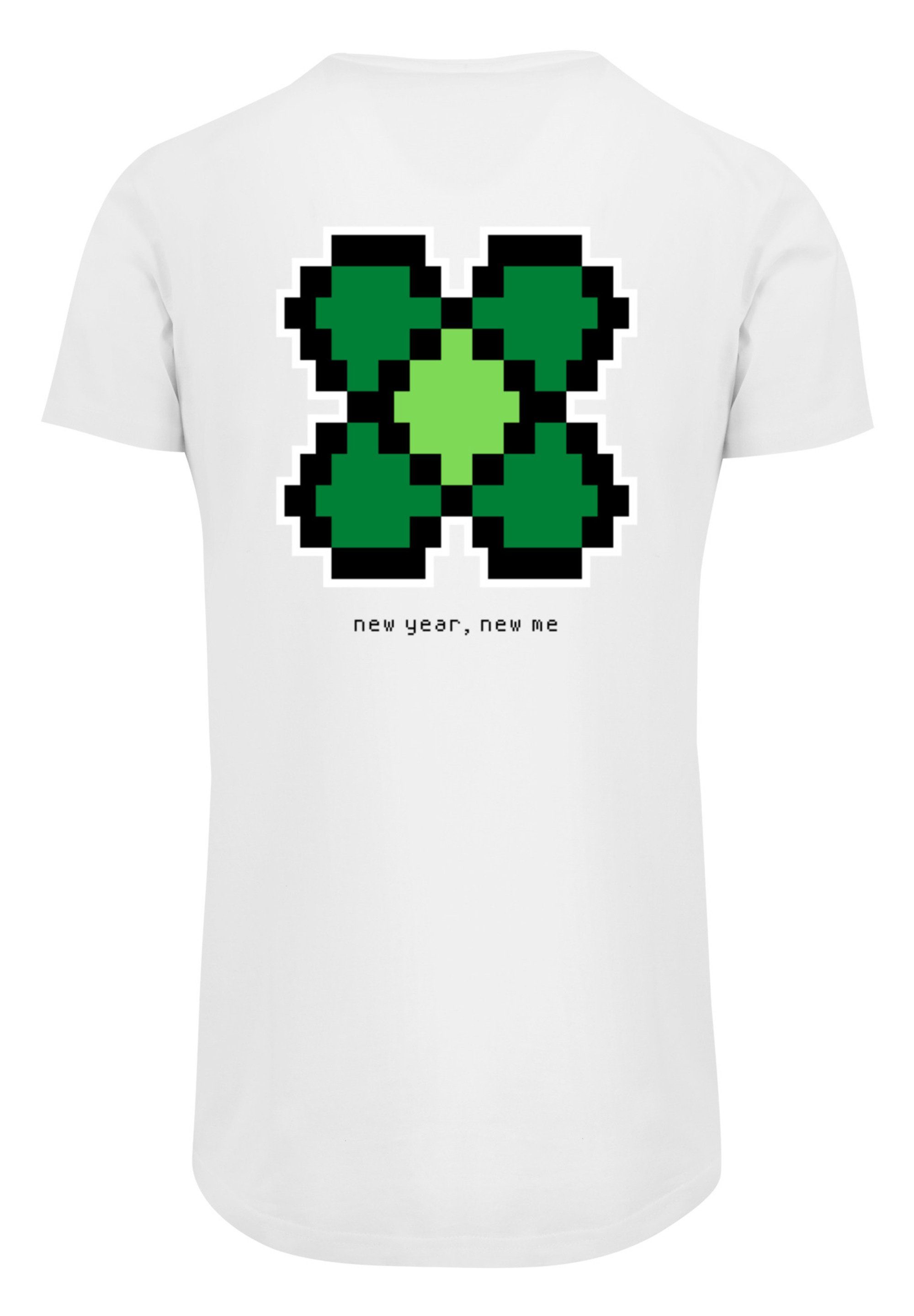 F4NT4STIC T-Shirt Silvester Happy New Year Pixel Kleeblatt Print, Sehr  weicher Baumwollstoff mit hohem Tragekomfort