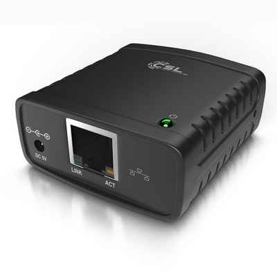 CSL USB-Adapter, Fast Ethernet USB Printserver mit Netzteil, PC & MAC, Windows 10 fähig
