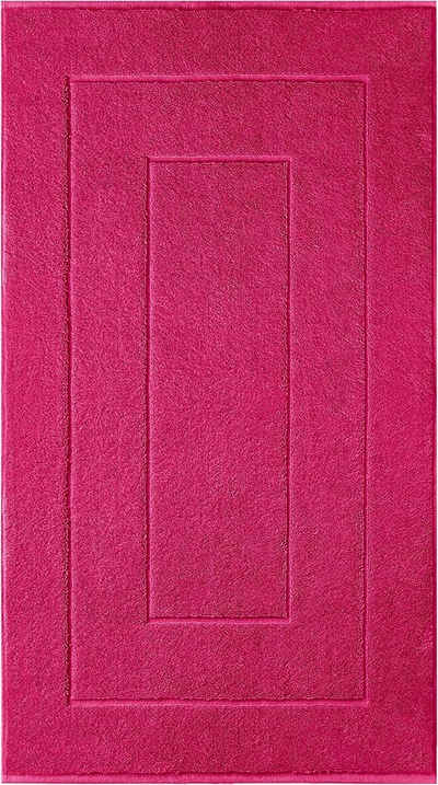 Badematte London Lashuma, Höhe 5 mm, schnell trocknend, Frottee, rechteckig, Rote Badevorlage hochwertig 50x80 cm