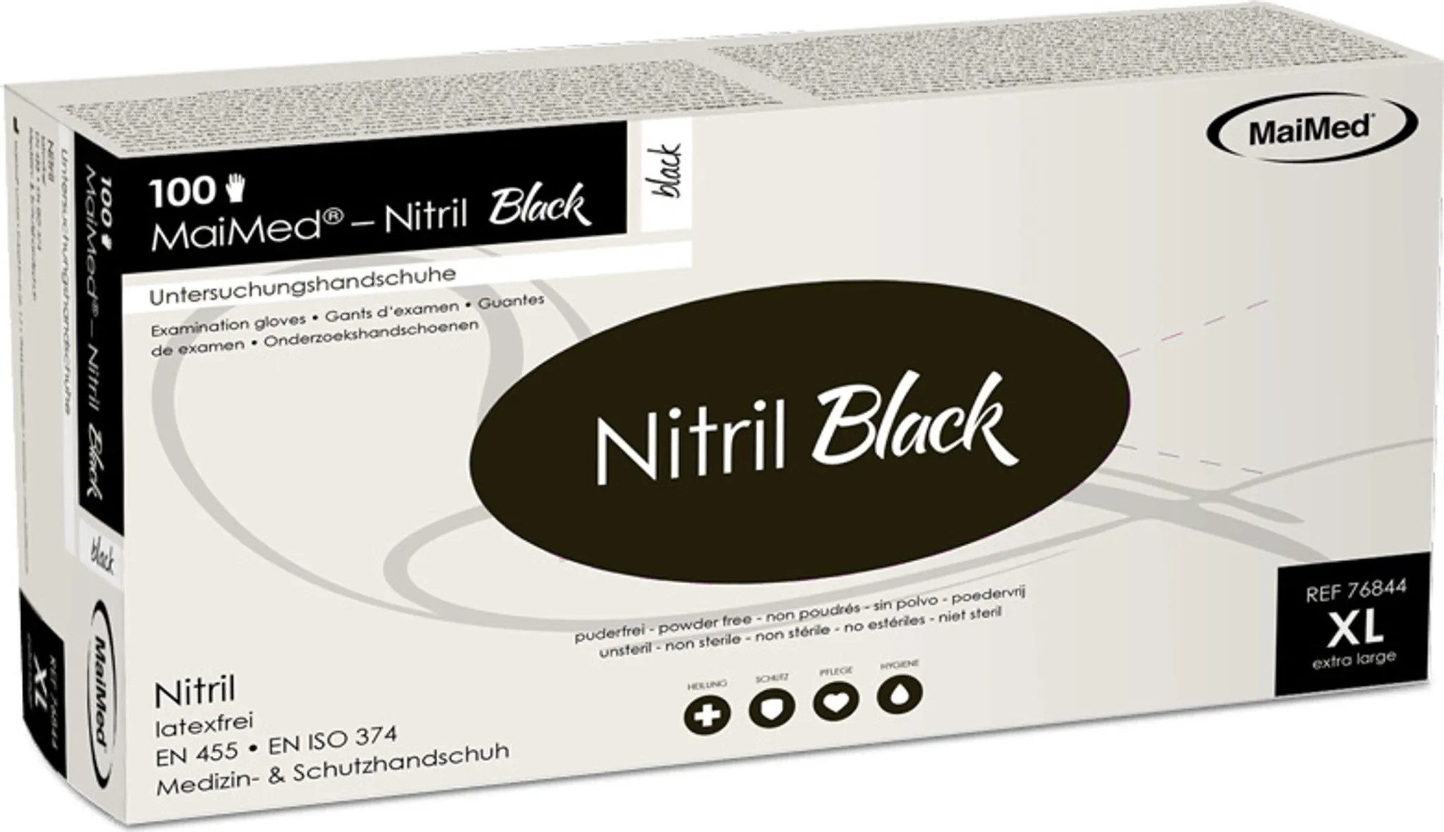 MaiMed Einweghandschuhe Black PF (1000-St) Einweghandschuhe, Nitril, PF