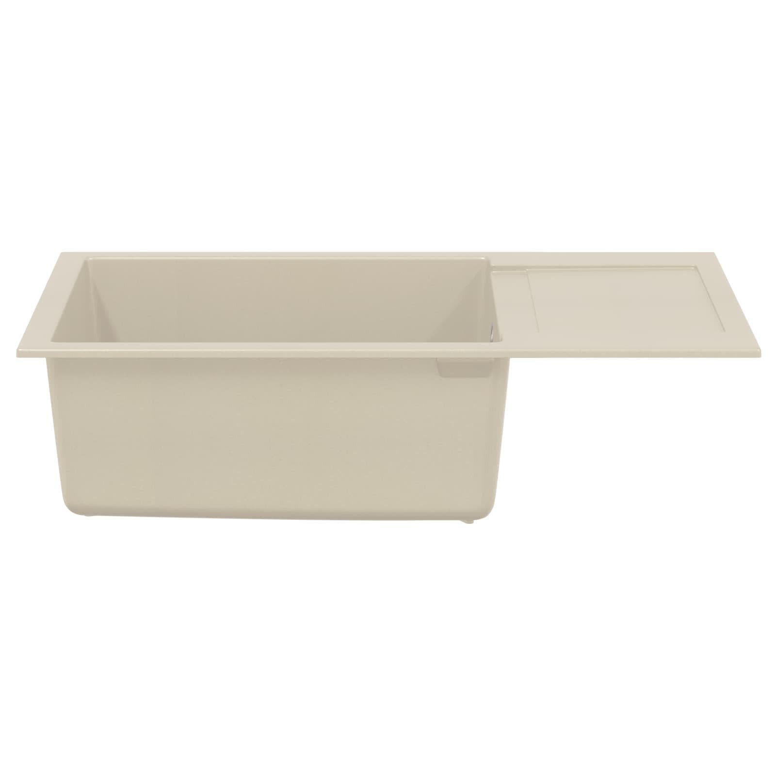vidaXL Granitspüle Waschbecken Beige 780 x 500 mm 80% Quarz und 20% Harz, Rechteckig, 5/780 cm, (1 St)