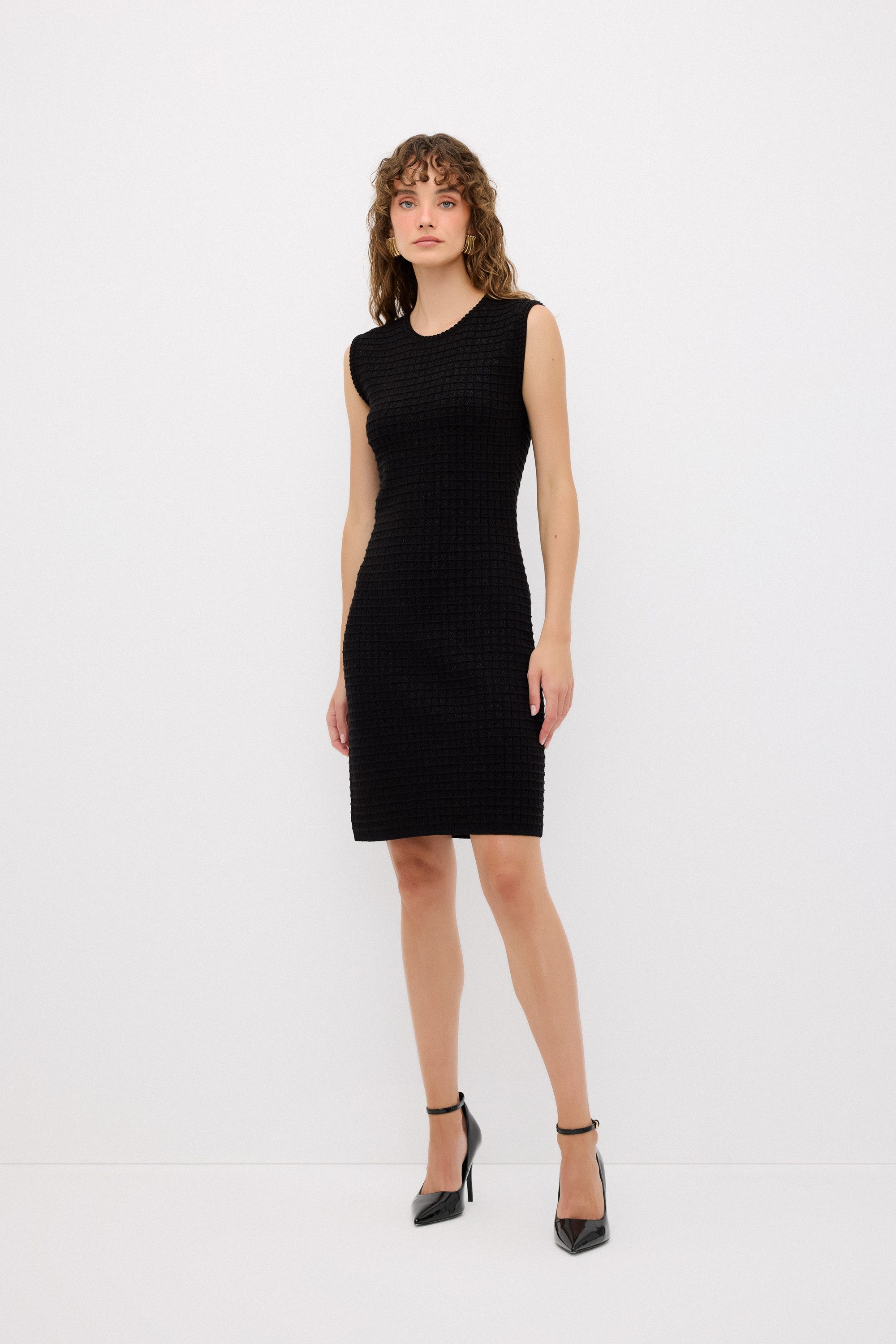 adL Midikleid Ärmelloses strukturiertes Minikleid