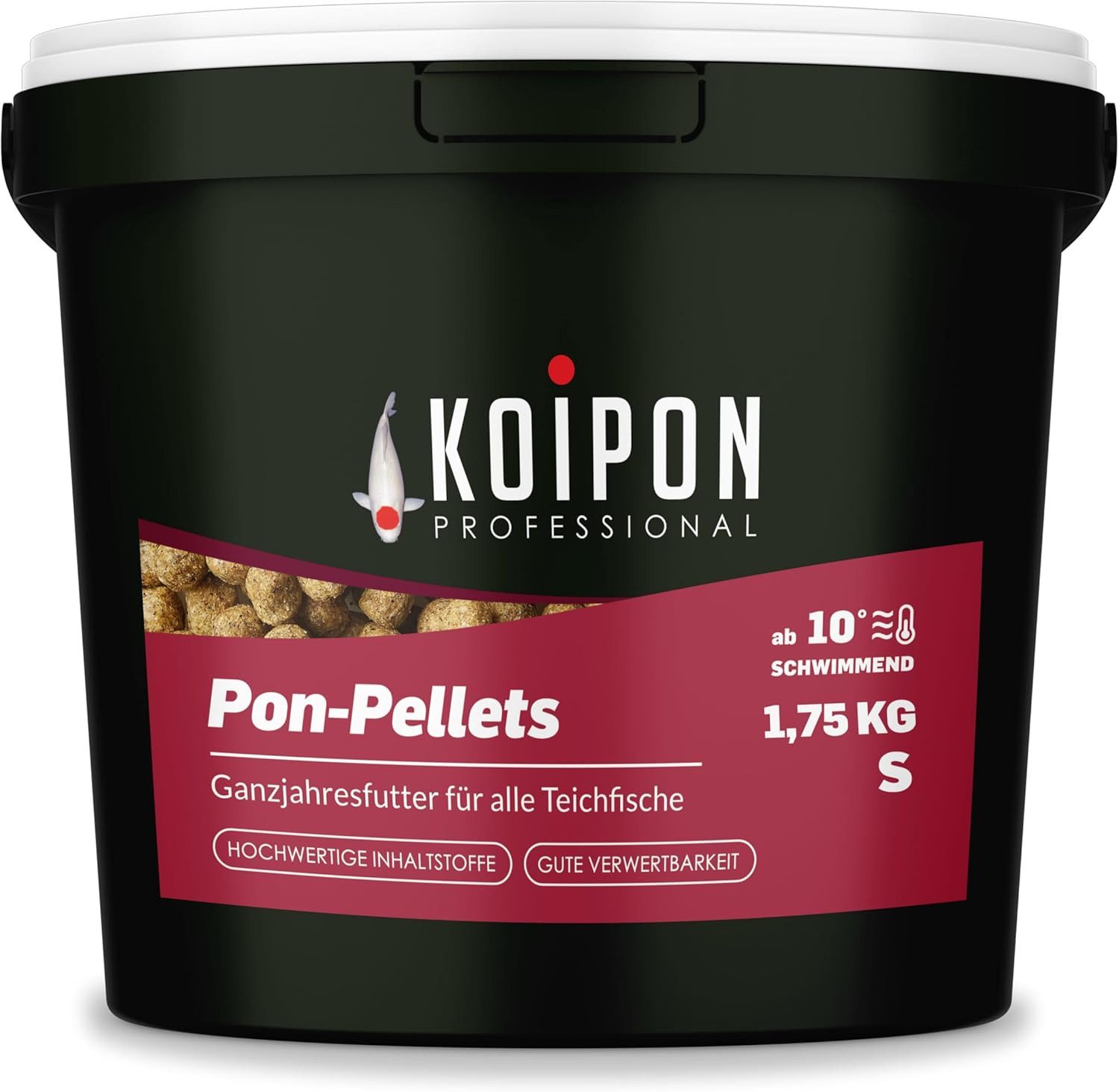 KOIPON KOIPON Pon-Pellets 3mm Ganzjahresfutter für Koi & Goldfische, Trockenfutter für: Koi, Teichfische, Goldfische, Made in Germany