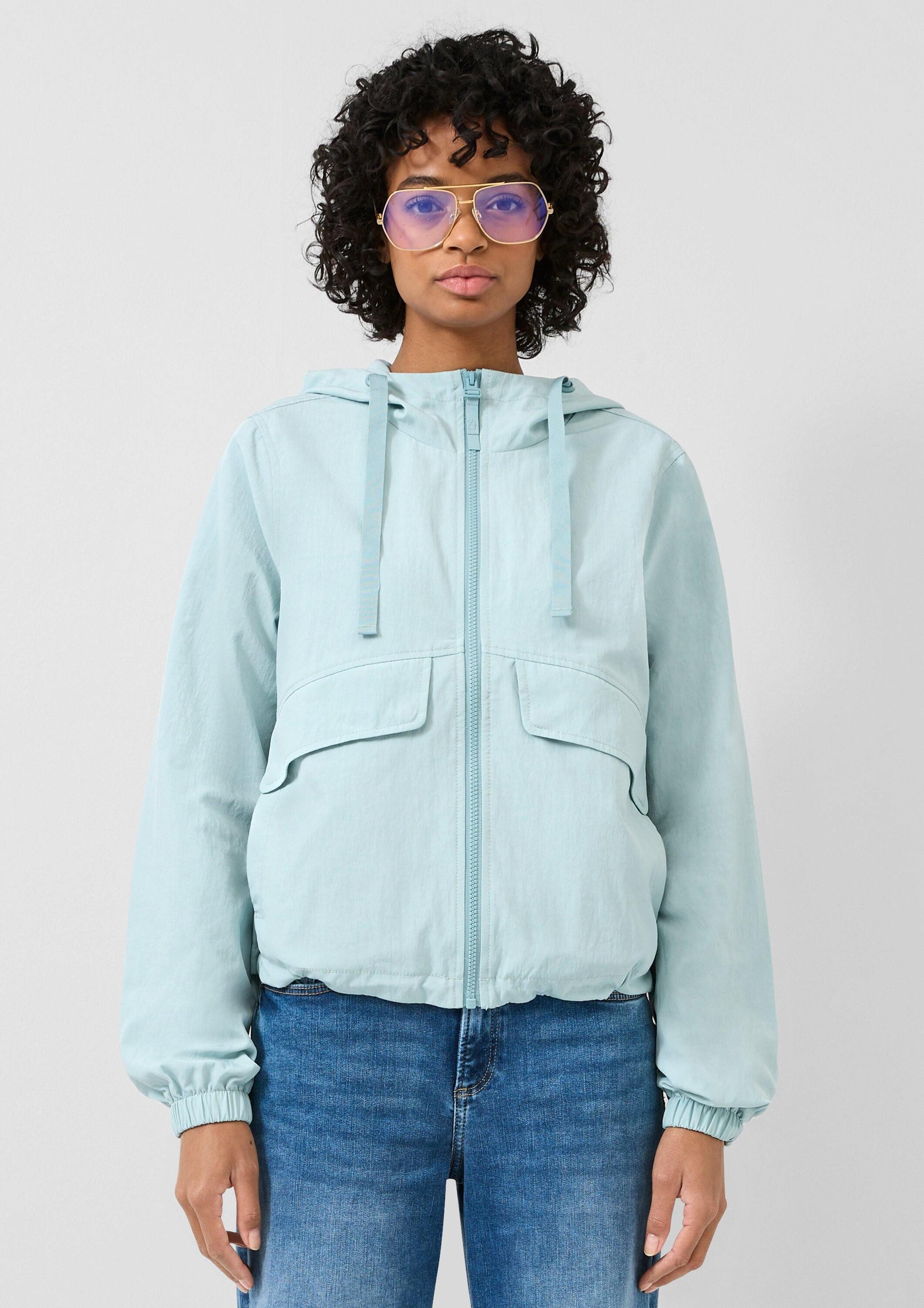 QS Funktionsjacke Outdoor-Jacke Nylonjacke mit verstellbarem Saum und Kapuz günstig online kaufen