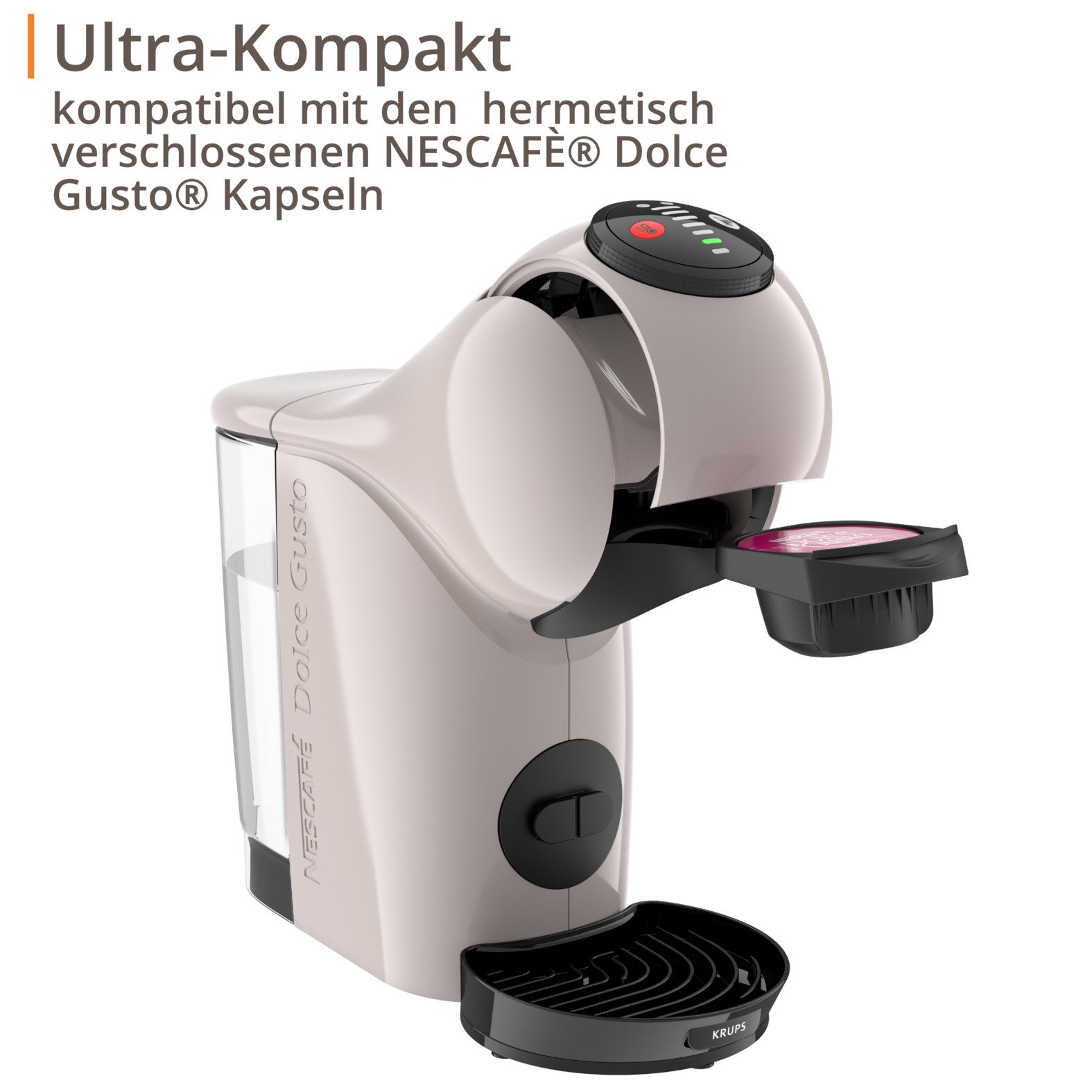 NESCAFÉ® Dolce Gusto® Kapselmaschine KP243A Genio S, Multigetränke-Kapselmaschine, kompakt, Hochdruck, LED-Kontrollrädchen
