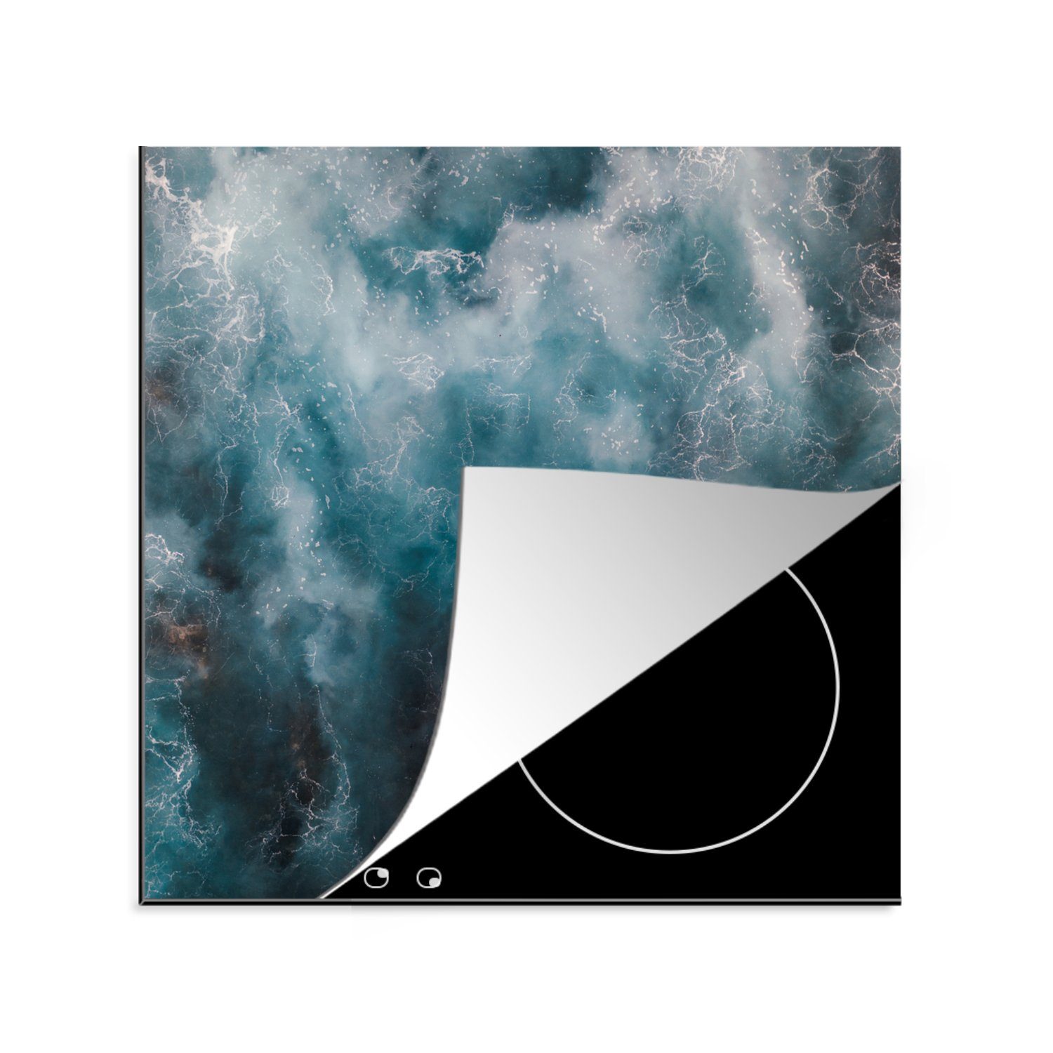 MuchoWow Herdblende-/Abdeckplatte Surfbrett - Wasser - Meer, Vinyl, (1 tlg), 78x78 cm, Ceranfeldabdeckung, Arbeitsplatte für küche | Herdabdeckplatten