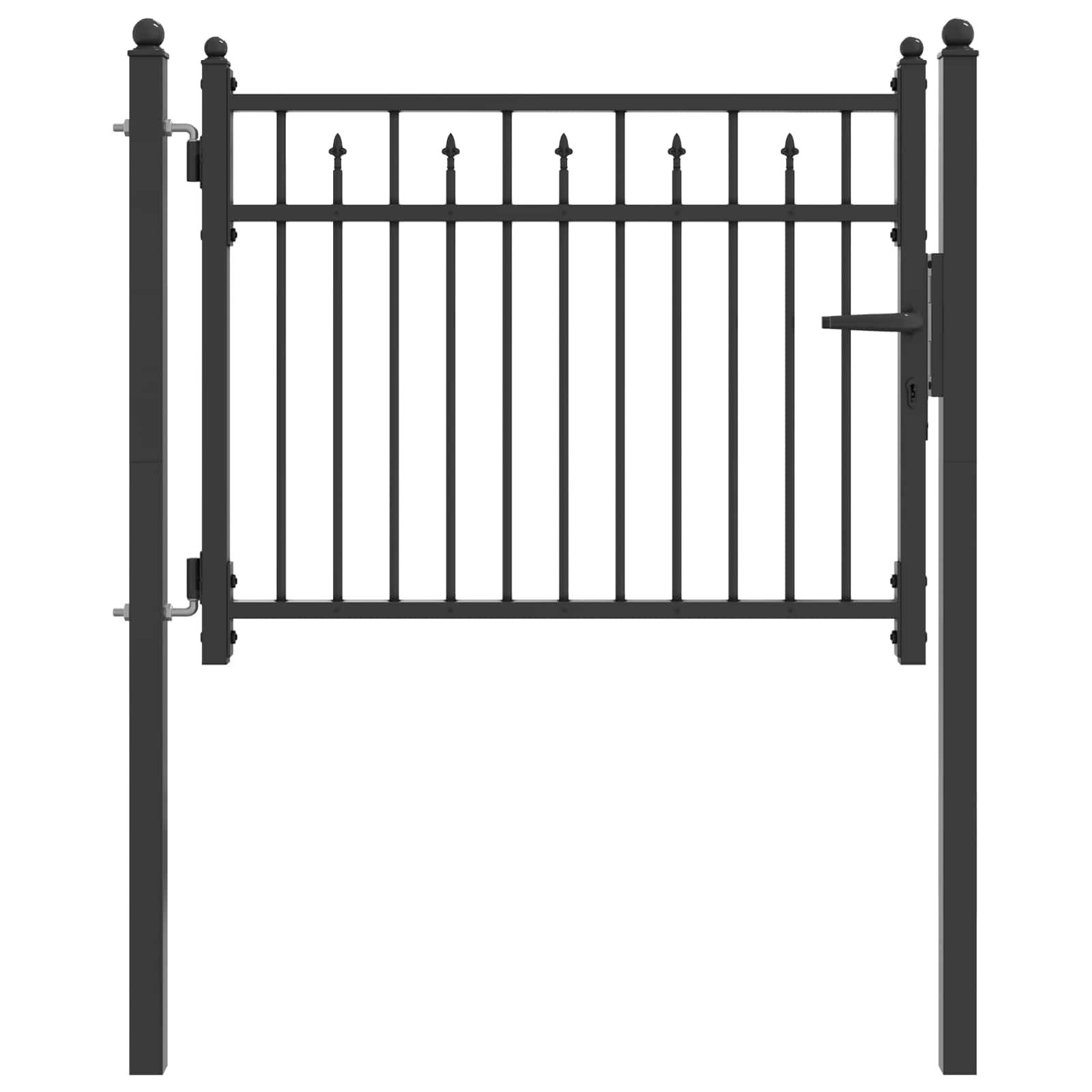vidaXL Gartentor Zauntor BAARLO 100 x 75 cm Metall Schwarz Abschließbar