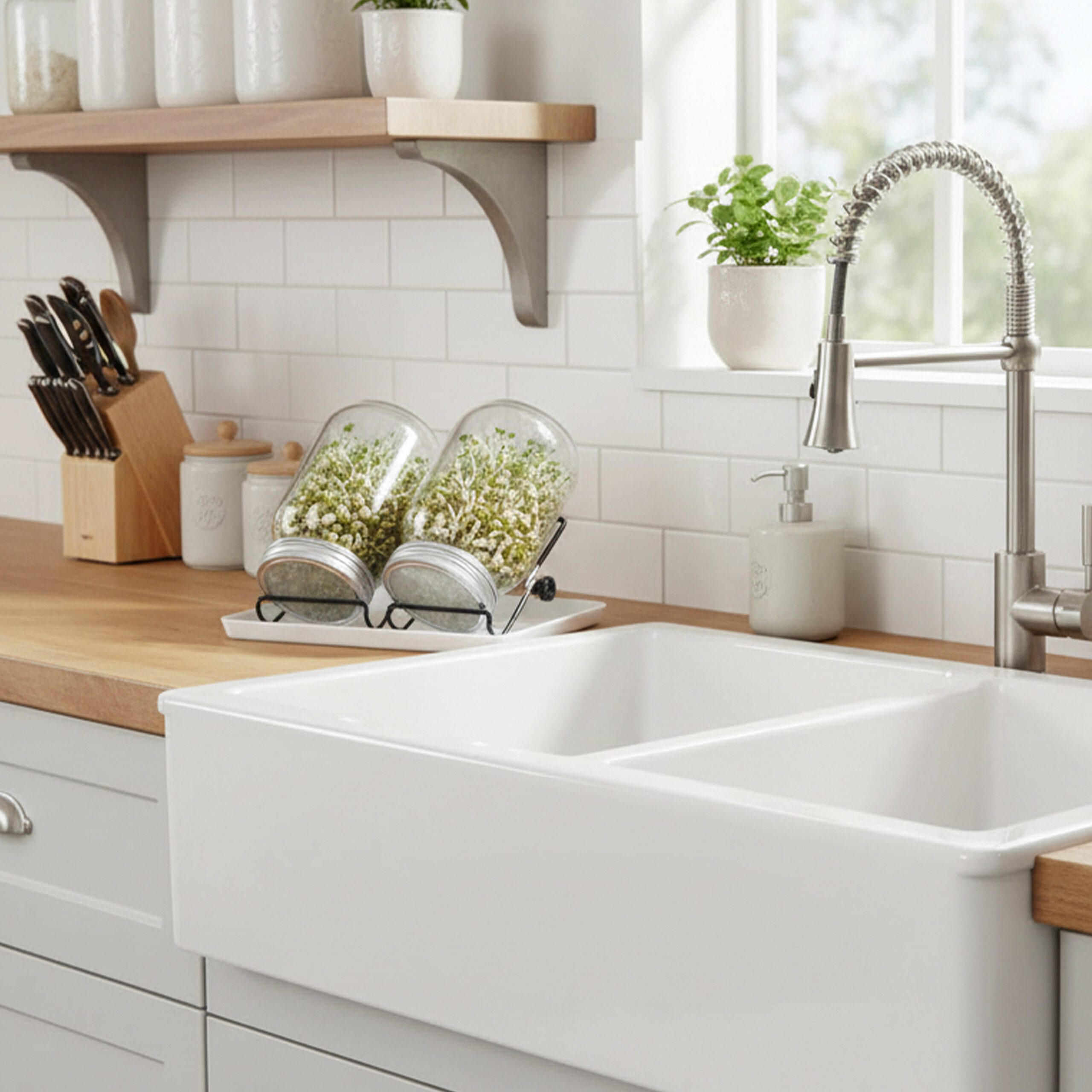 relaxdays Kräutertopf Sprossenglas 2er Set Gestell & Schale (2er Set), Schw günstig online kaufen