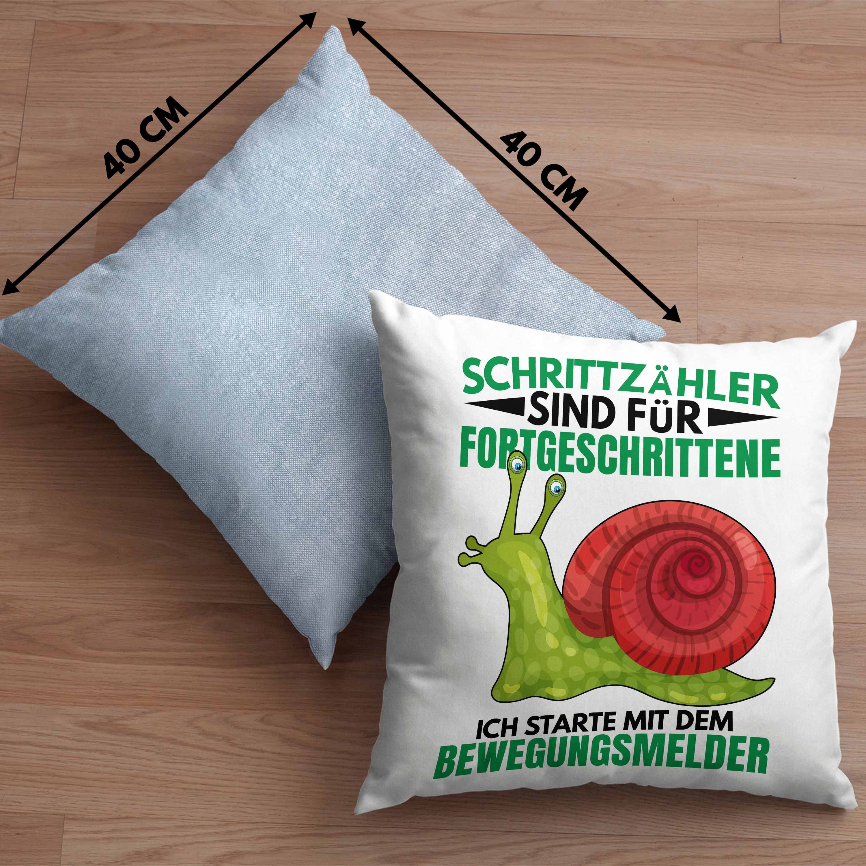 Trendation Schnecken Sprüche Dekokissen Trendation - Füllung Spruch Dekokissen Lustiger Blau Humor Kissen Geschenk 40x40 mit Witzige