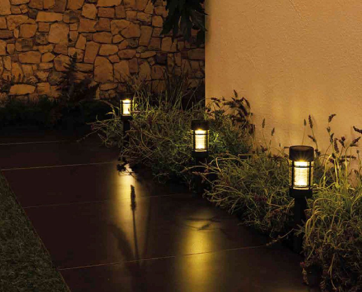 Luxform Gartenleuchte Luxform Solar Catala, LED fest integriert, Warmweiß, LED-Gartenpfostenleuchte, aus Kunststoff und Glas, IP44
