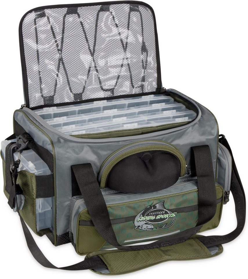 normani Angelkoffer Angeltasche Cartagena - Large, XXL Fischertasche 5 mit Kunstköderboxen Allzwecktasche Tackle Bag