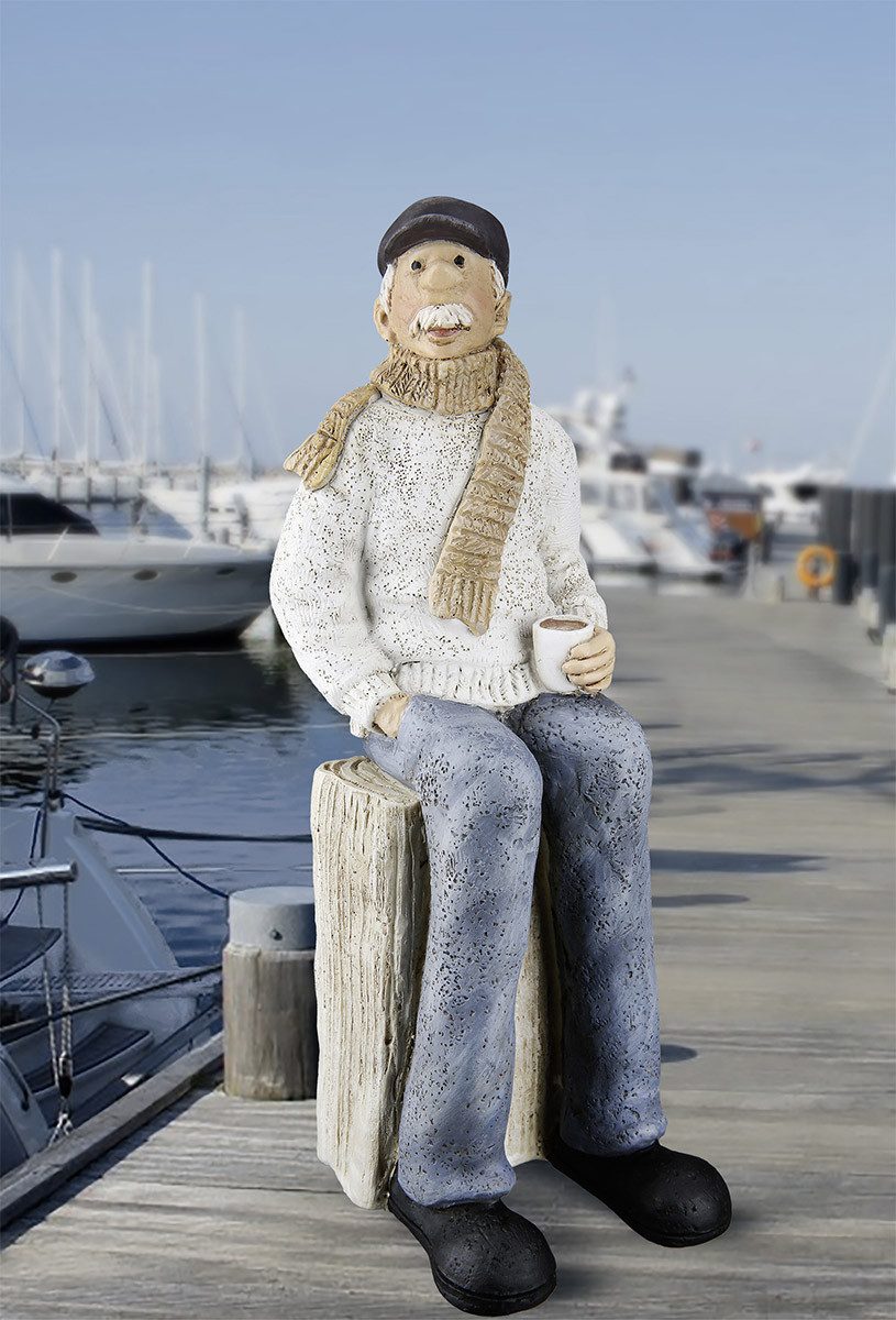 GILDE Skulptur Dekofigur Seemann Sigvard Poly Holzoptik Handarbeit 24cm (1 günstig online kaufen