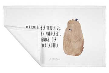 Mr. & Mrs. Panda Handtuch Murmeltier - Weiß - Geschenk, Frottier, Gute Laune, Knigge, Anstand, (1-St), Kreative Sprüche