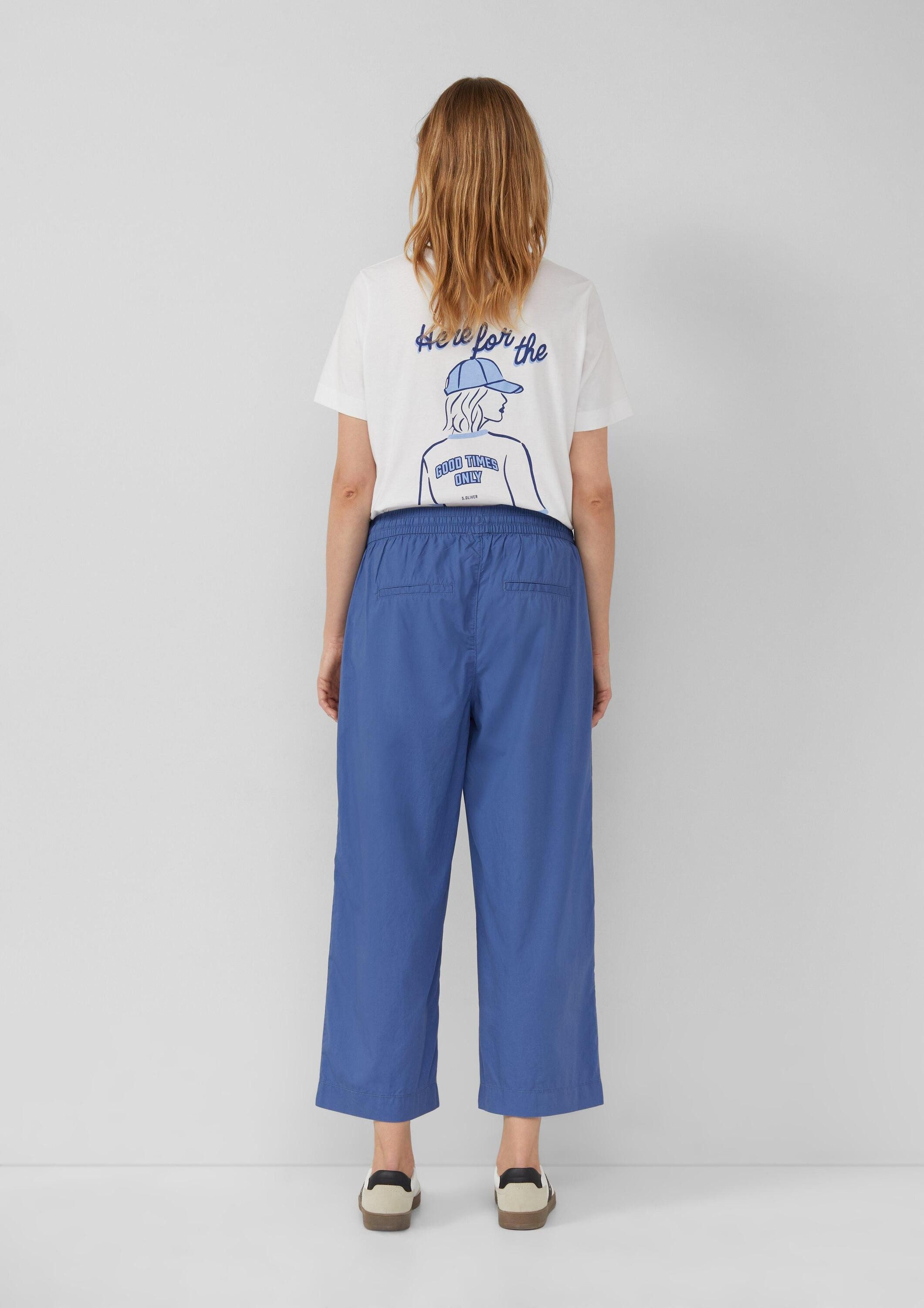s.Oliver Culotte Hose High Rise Culotte mit Elastikbund und Eingrifftaschen