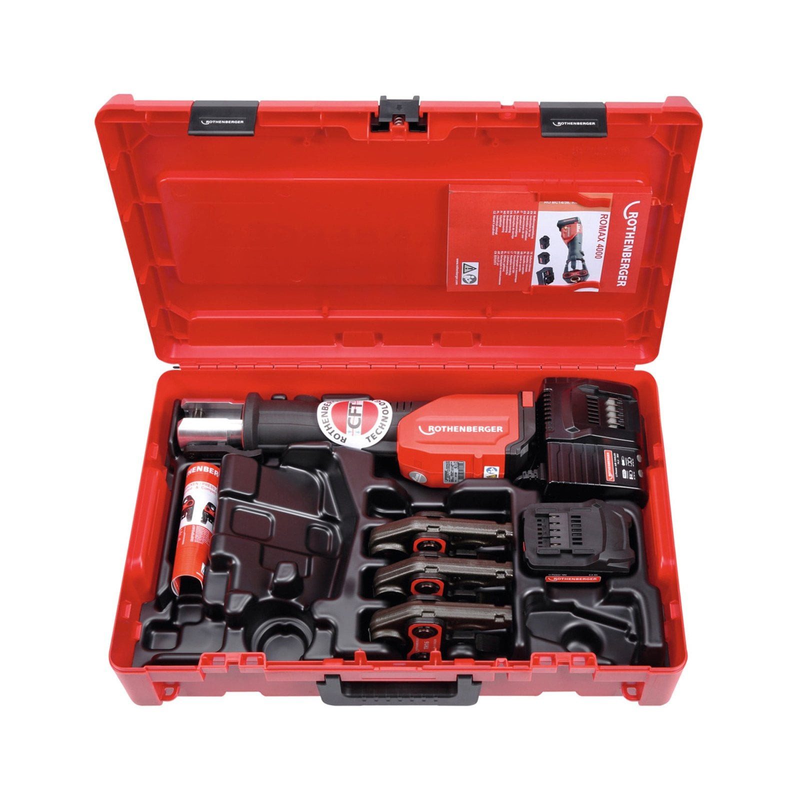 Rothenberger Hausmüllpresse ROTHENBERGER ROMAX 4000 Set Akku-Pressmaschine U16-20-25mm, 4 Ah, EU -