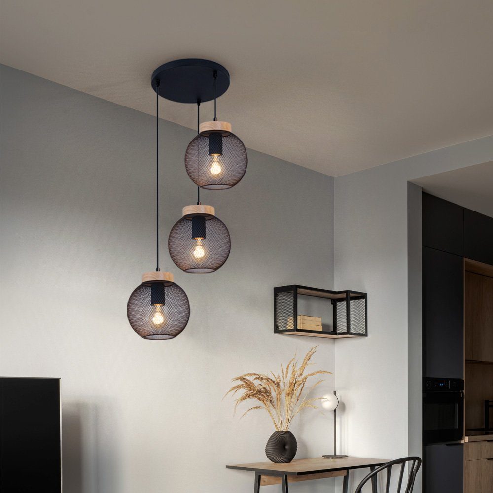 GLOBO LIGHTING Hängeleuchte, Leuchtmittel nicht inklusive, Hängeleuchte schwarz Metall Industrial Pendelleuchte