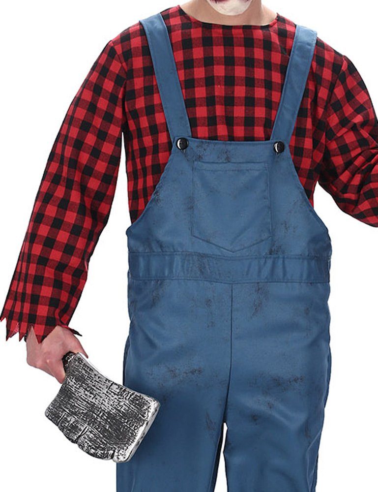 CHAKS Clown-Kostüm Horror Hase 'Lumberjack' - Herren Kostüm, Blau Ro