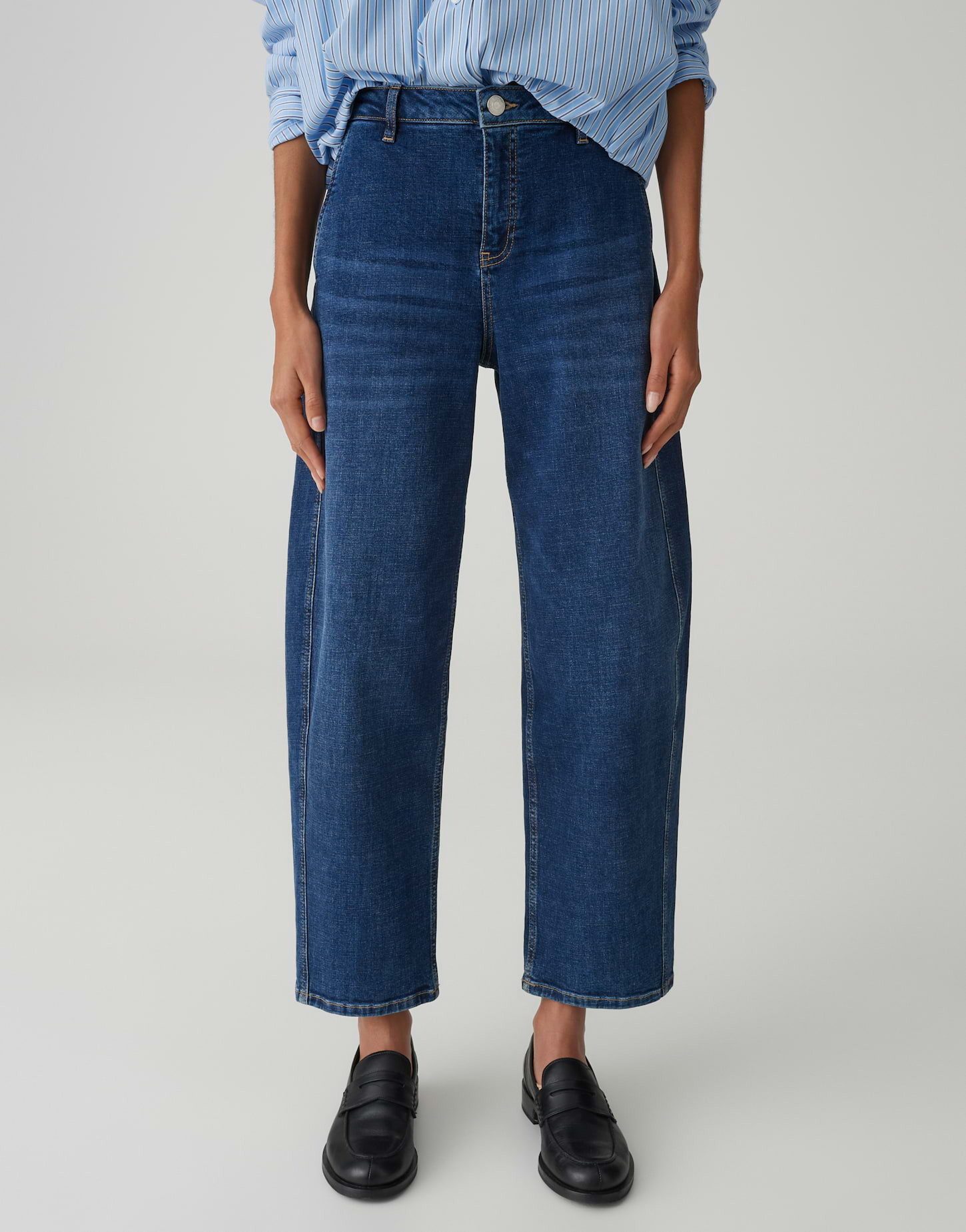 OPUS Relax-fit-Jeans LOLAH aus BCI Cotton Mix Mid Rise Ovales Bein, fester Griff, leicht elastischer Stoff