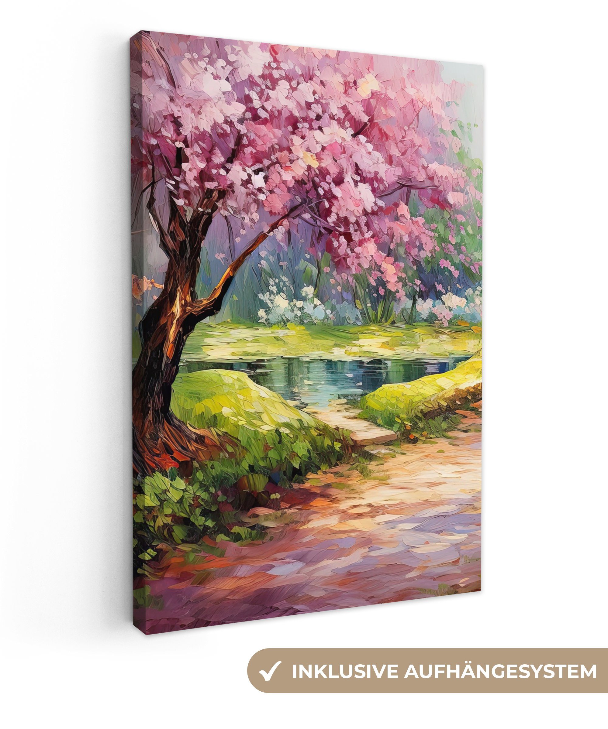 OneMillionCanvasses® Leinwandbild Aquarell - Natur - Bäume - Kunst - Blumen günstig online kaufen