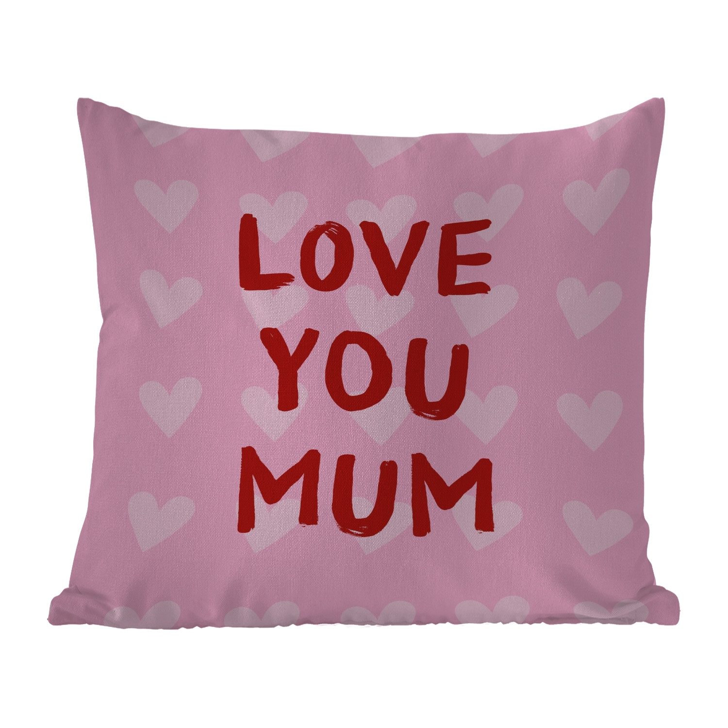 MuchoWow Dekokissen Liebe - Zitat - Mutter - Rot, Kissenhülle für den Außenbereich, Outdoor, Kissen, 60x60 cm