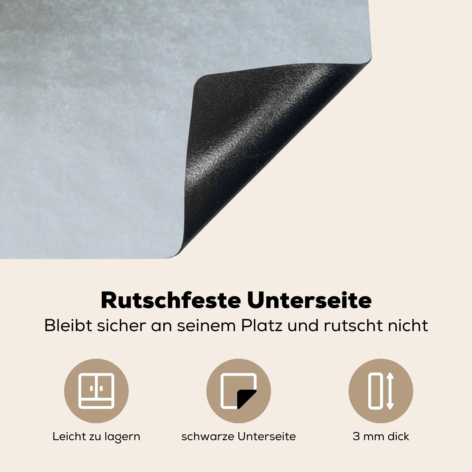 küche, Schnee, MuchoWow Ceranfeldabdeckung Wiesel im Herdblende-/Abdeckplatte Vinyl, cm, für Weißes Schutz 81x52 (1 tlg), Induktionskochfeld die