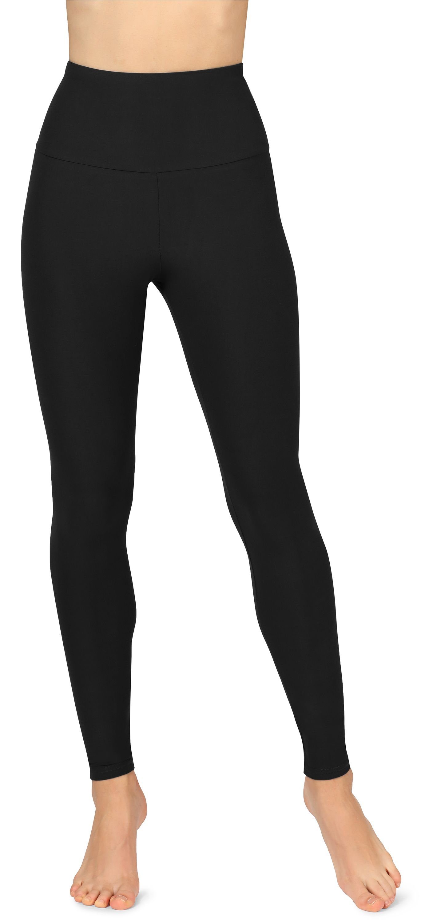 Merry Style Leggings Damen Lange Leggings MS10-300 (1-tlg) elastischer Bund Schwarz