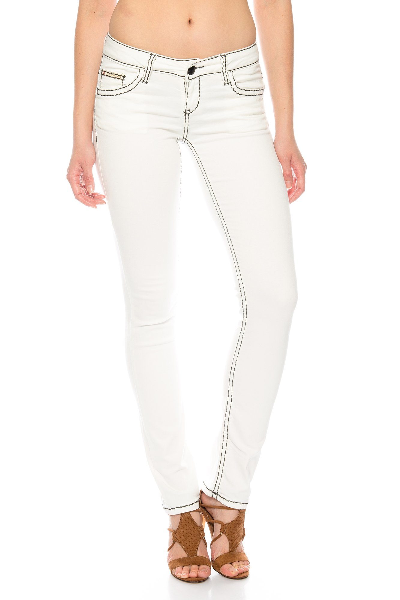 Cipo & Baxx Straight-Jeans »Jeans Hose mit dicken schwarzen Nähten« Jeans  Hose mit schwarzen dicken Nähten online kaufen | OTTO