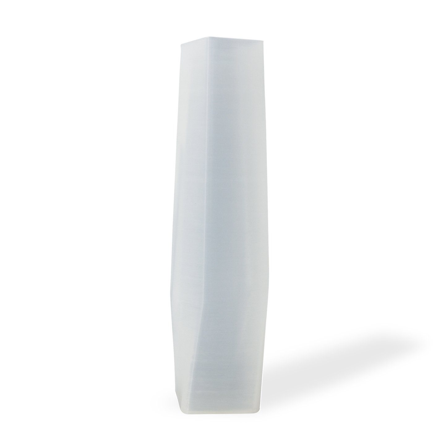 Shapes - Decorations Dekovase the vase - square (deco), 3D Vasen, viele Farben, 100% 3D-Druck (Einzelmodell, 1 Vase), Durchsichtig; Leichte Struktur innerhalb des Materials (Rillung) Weiß