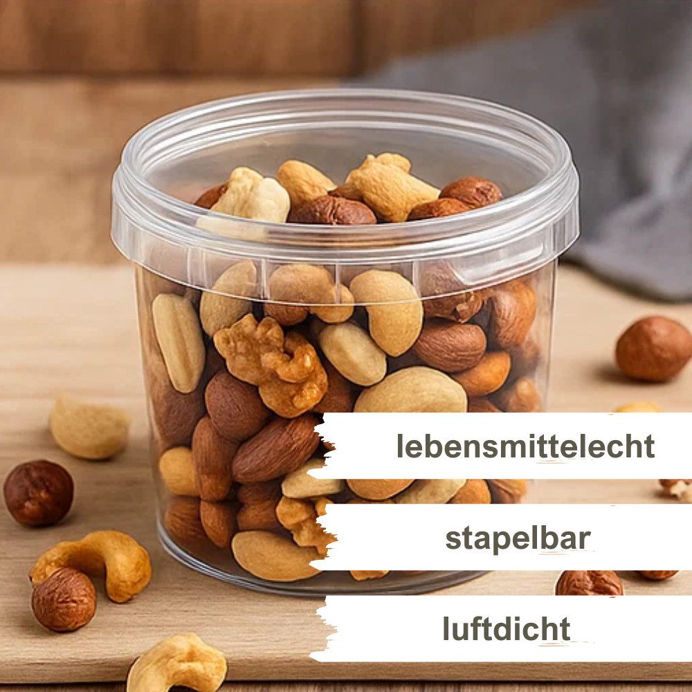 mikken Frischhaltedose 365 ml mit Deckel Plastikdose Lebensmittelbox Feinkostbecher, (Spar-Set, 10-tlg., 10-100er Set), sicher für kalte und heiße Inhalte bis 95 °C