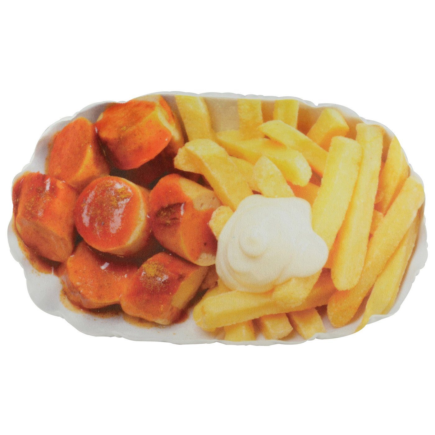 United Labels® Dekokissen Currywurst & Pommes Kissen - Schale Dekokissen Sofakissen Zierkissen 30 x 50 cm