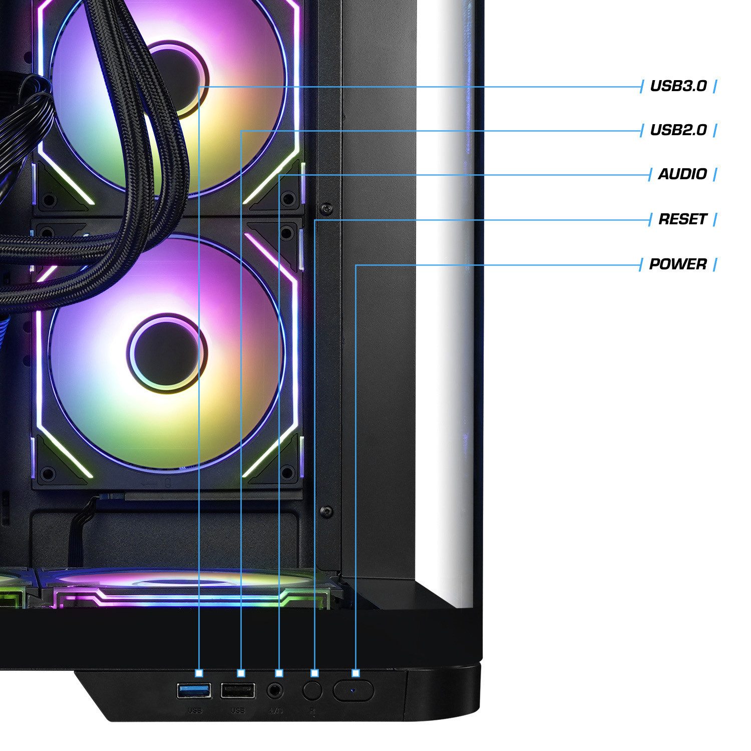 Kiebel Curve V Gaming-PC (AMD Ryzen 7 AMD Ryzen 7 5700X, RTX 5060, 32 GB RAM, 2000 GB SSD, Wasserkühlung, ARGB-Beleuchtung)