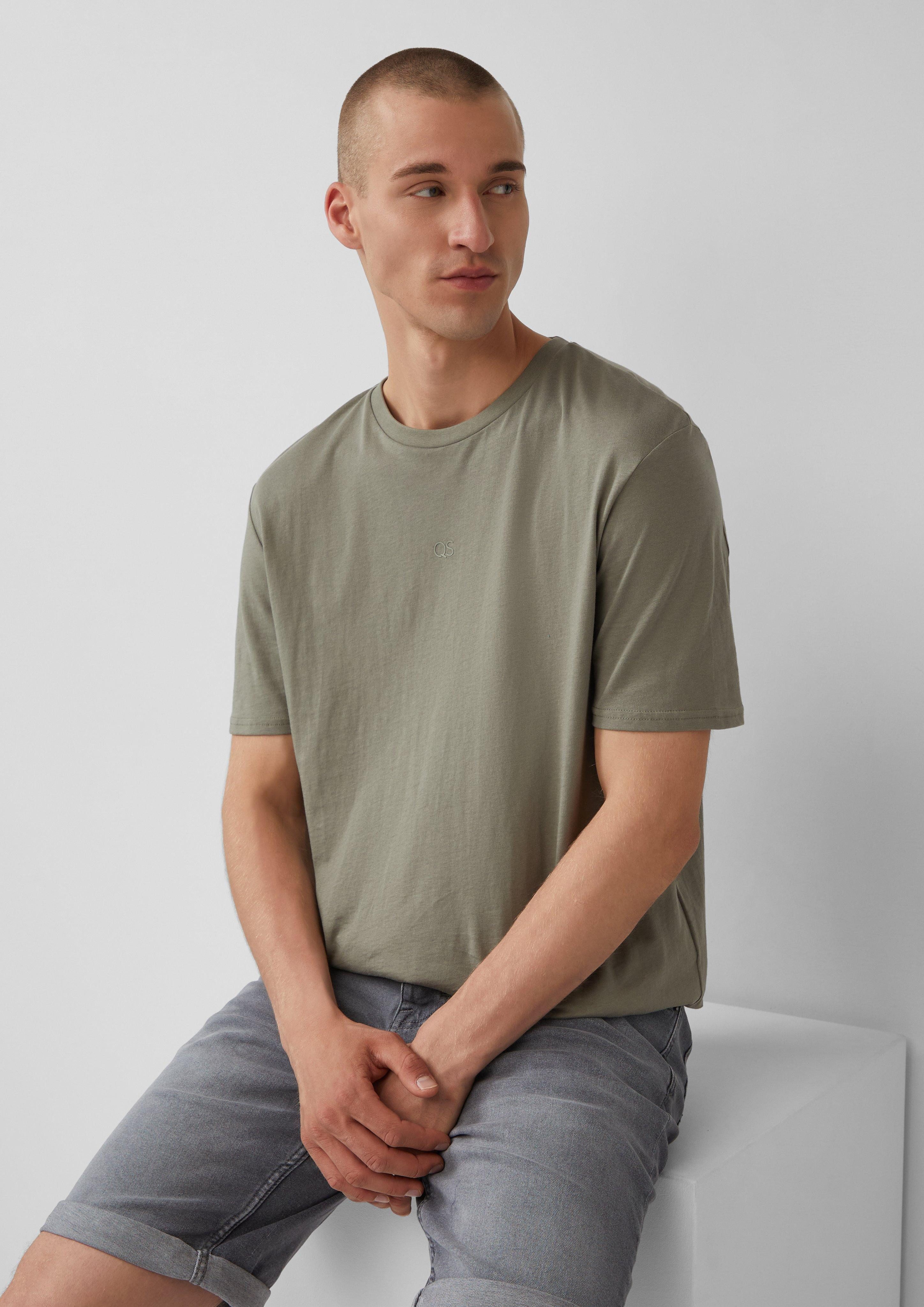 QS Kurzarmshirt T-Shirt mit Logo-Druck günstig online kaufen