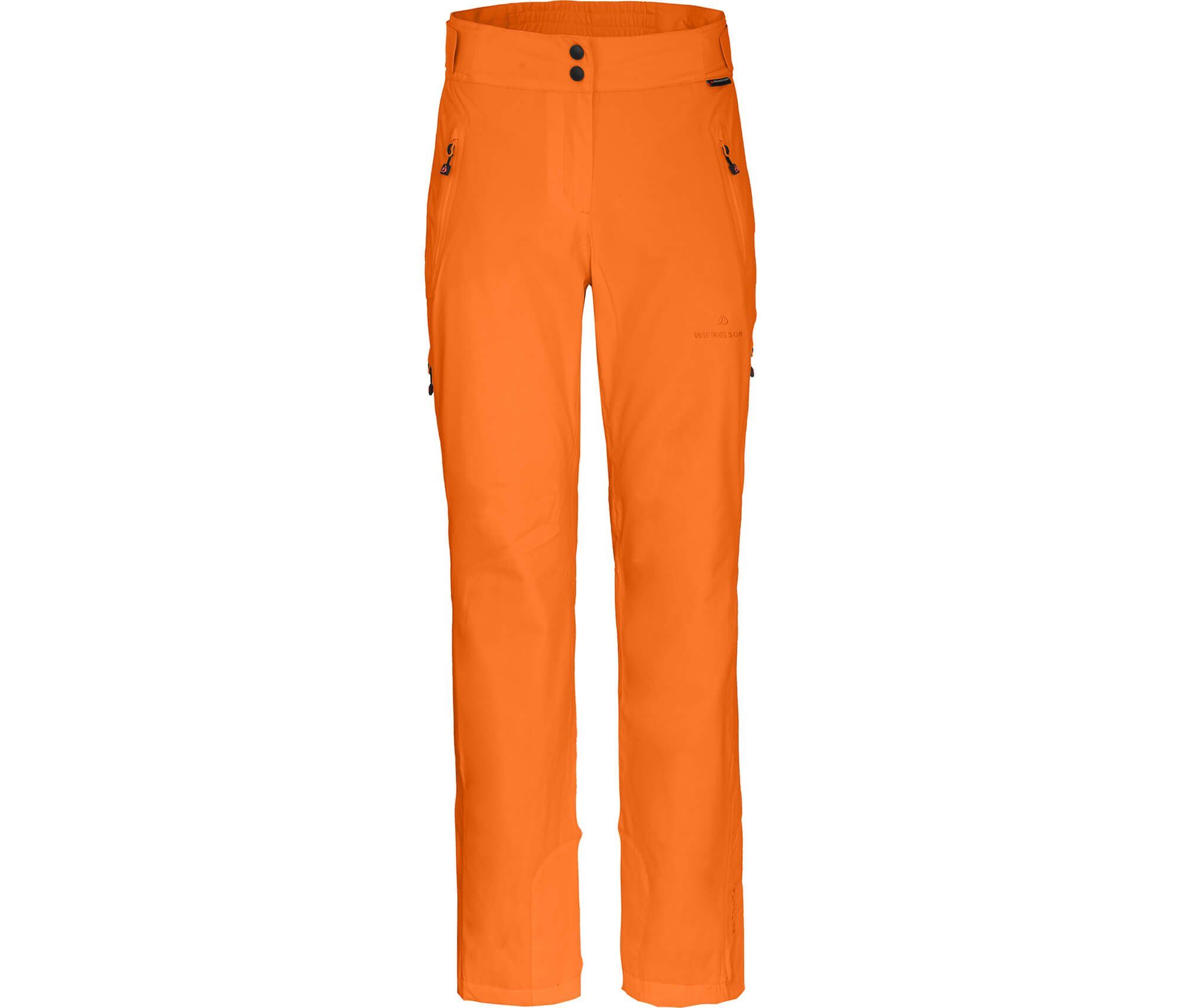 Bergson Skihose FAUSKE Damen Skihose, voll elastisch, wattiert, 20000 mm  Wassersäule, Langgrößen, orange